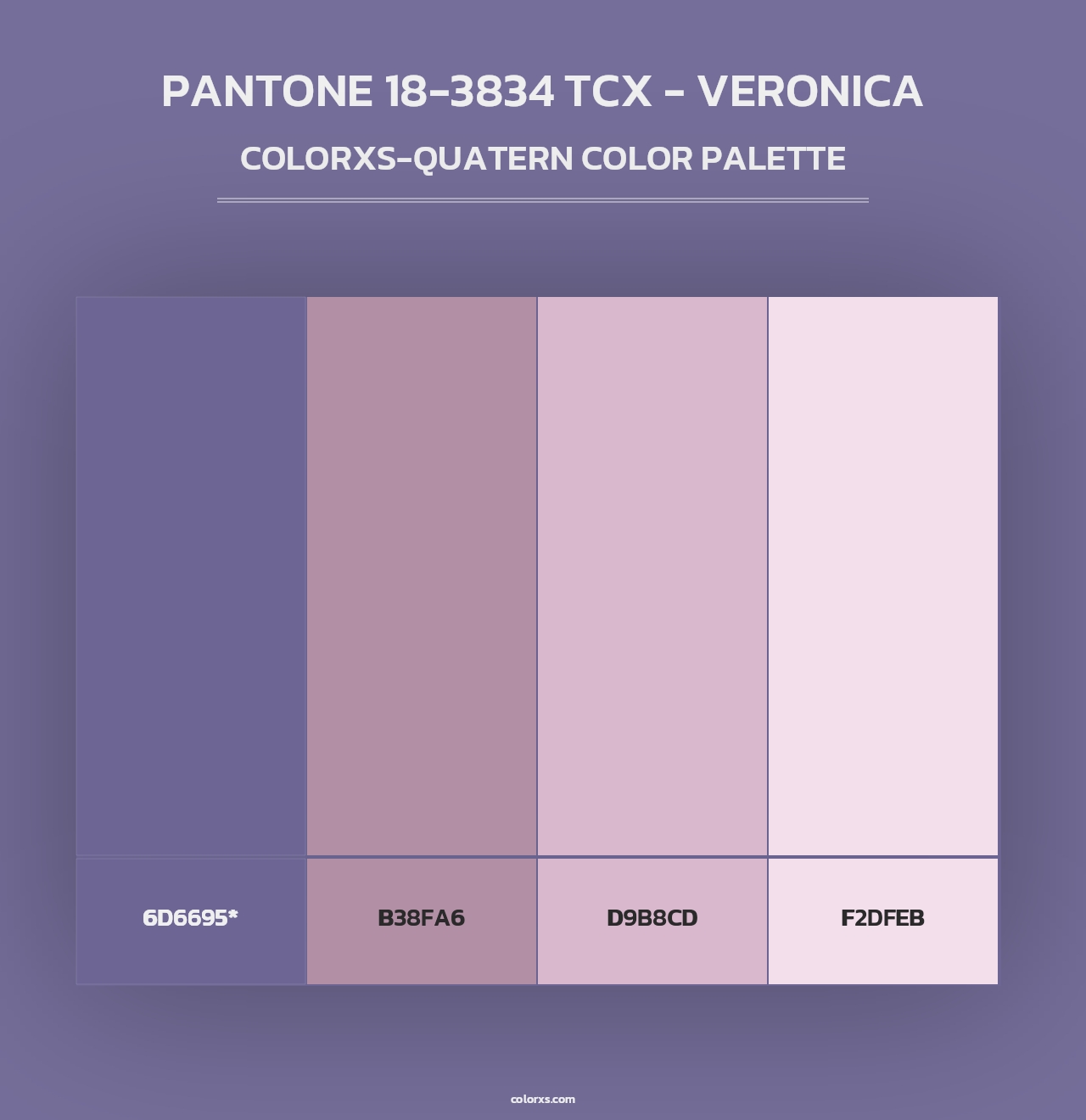 PANTONE 18-3834 TCX - Veronica - Colorxs Quad Palette