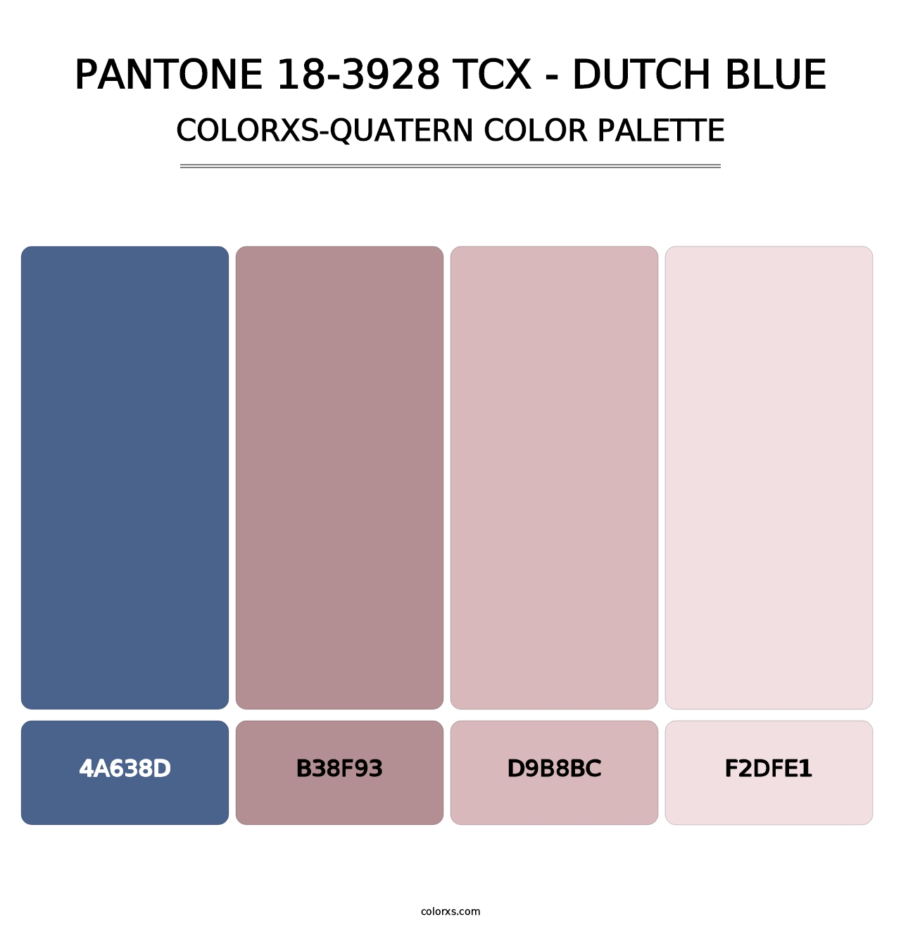 PANTONE 18-3928 TCX - Dutch Blue - Colorxs Quatern Palette
