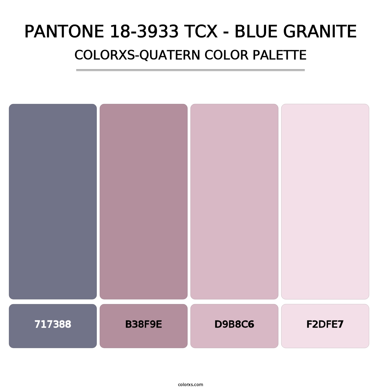 PANTONE 18-3933 TCX - Blue Granite - Colorxs Quatern Palette