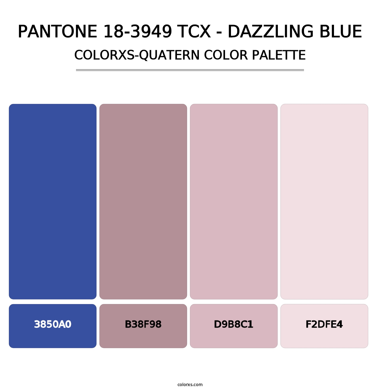 PANTONE 18-3949 TCX - Dazzling Blue - Colorxs Quatern Palette