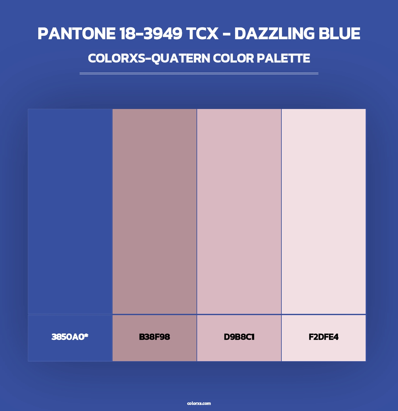 PANTONE 18-3949 TCX - Dazzling Blue - Colorxs Quad Palette