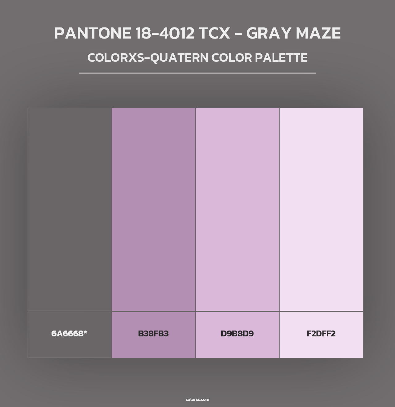 PANTONE 18-4012 TCX - Gray Maze - Colorxs Quad Palette