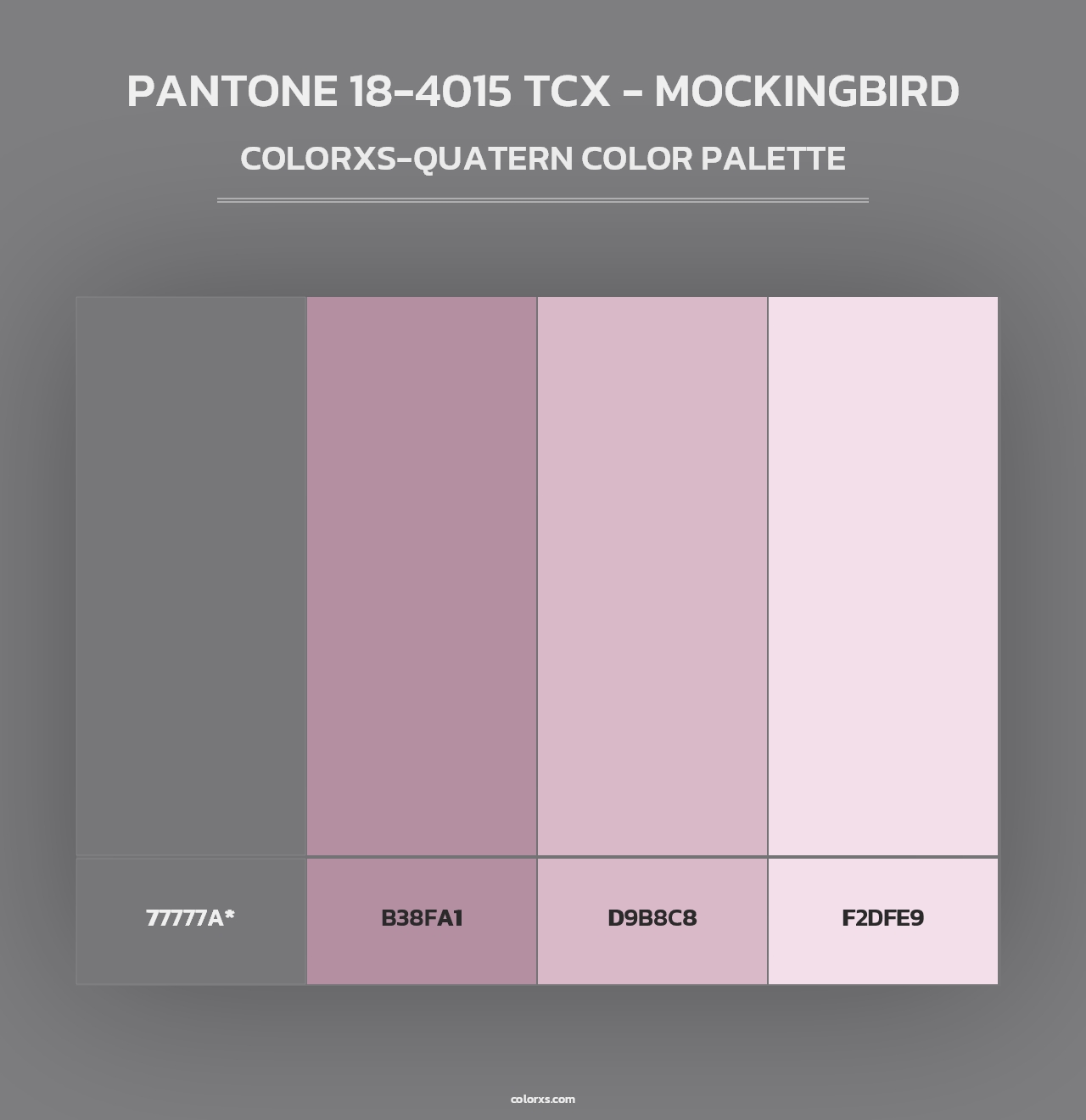 PANTONE 18-4015 TCX - Mockingbird - Colorxs Quad Palette