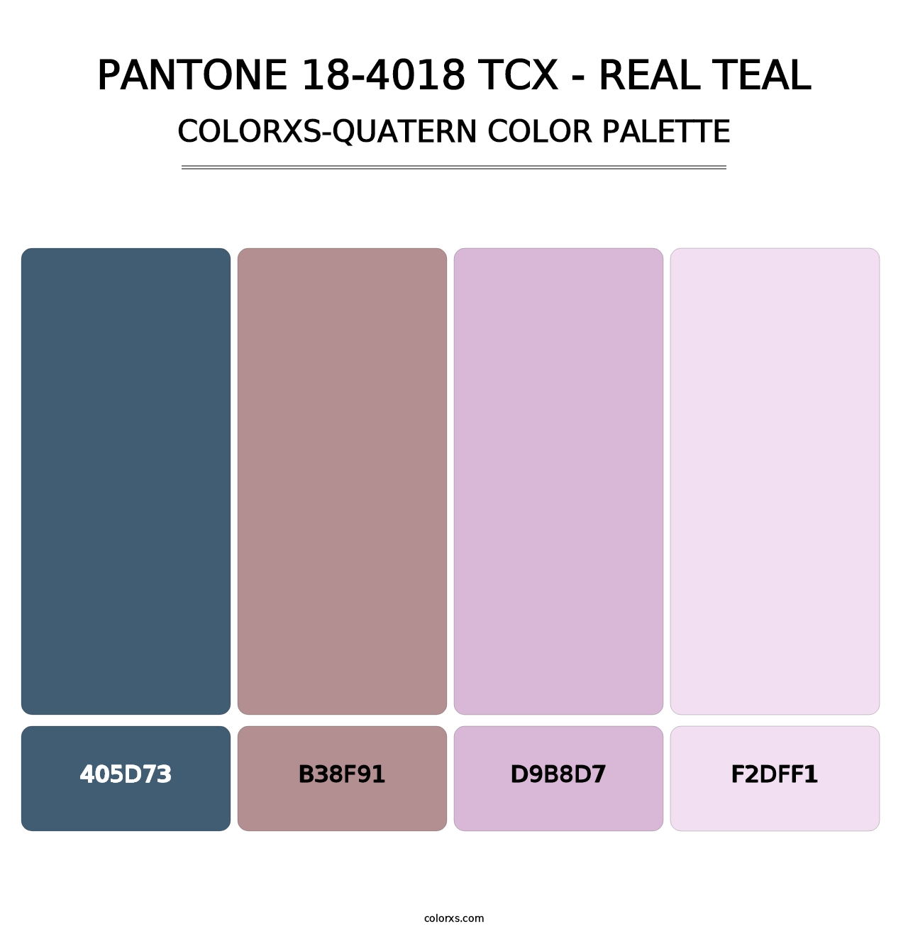 PANTONE 18-4018 TCX - Real Teal - Colorxs Quatern Palette