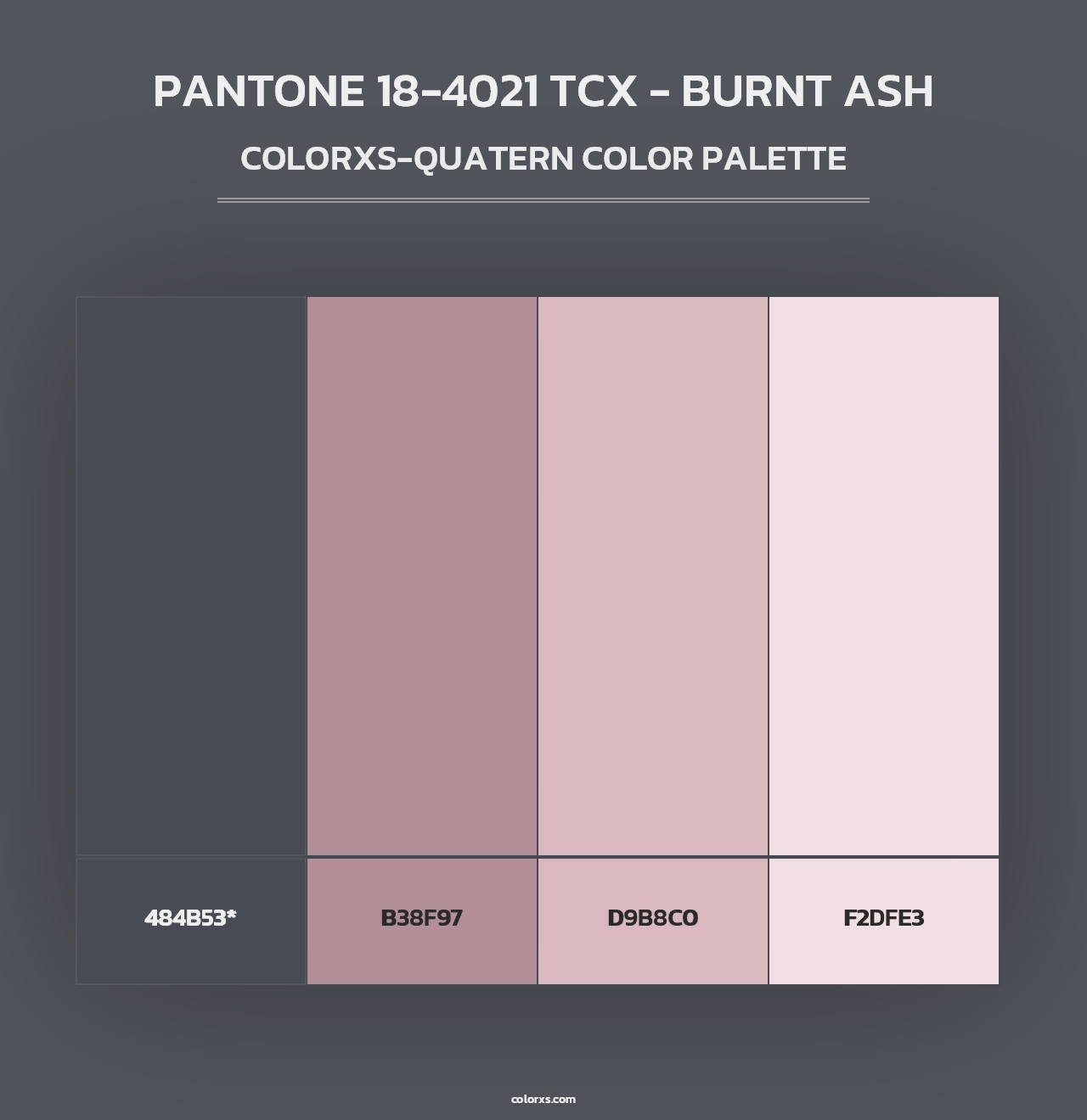 PANTONE 18-4021 TCX - Burnt Ash - Colorxs Quad Palette