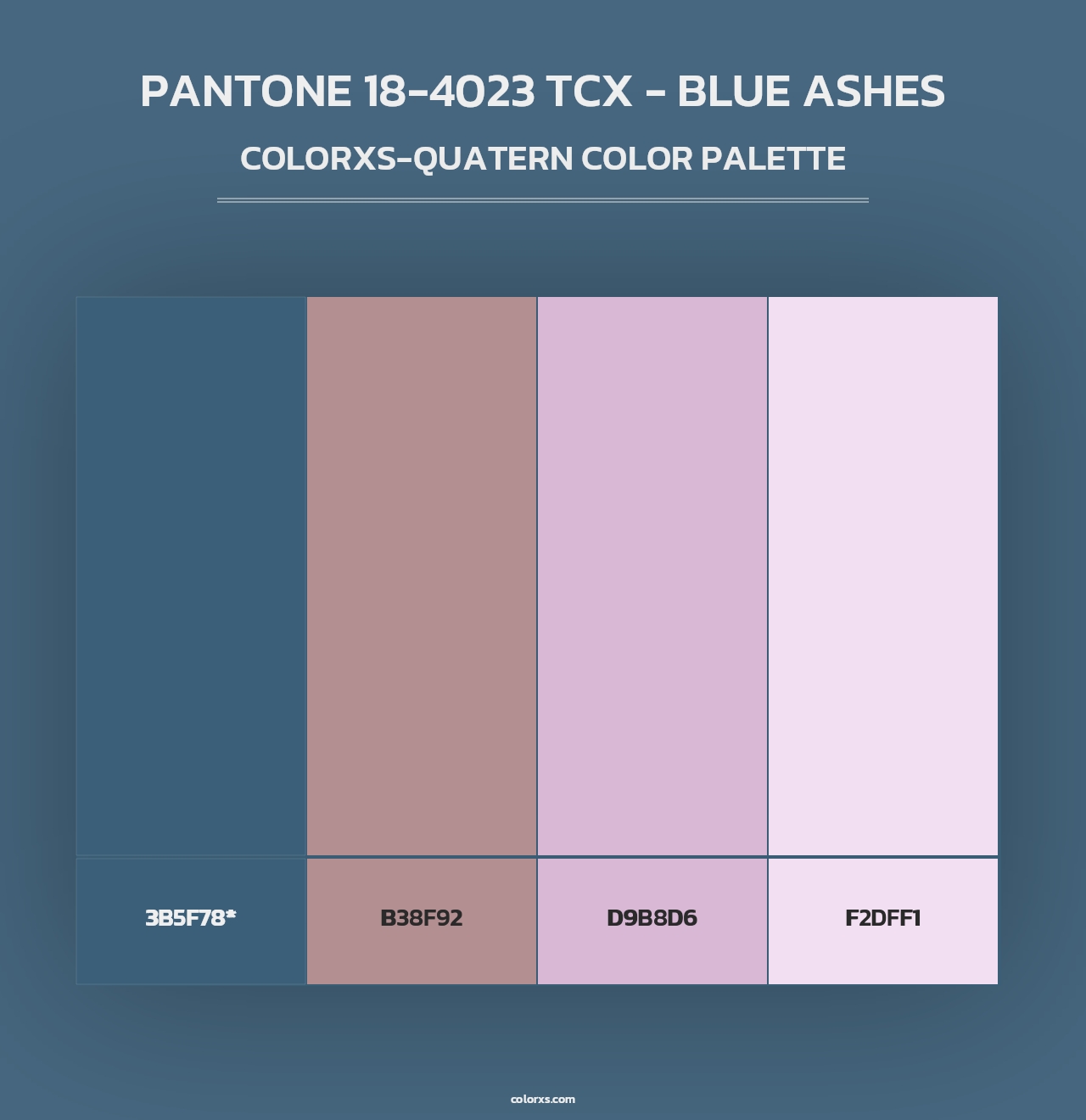 PANTONE 18-4023 TCX - Blue Ashes - Colorxs Quad Palette