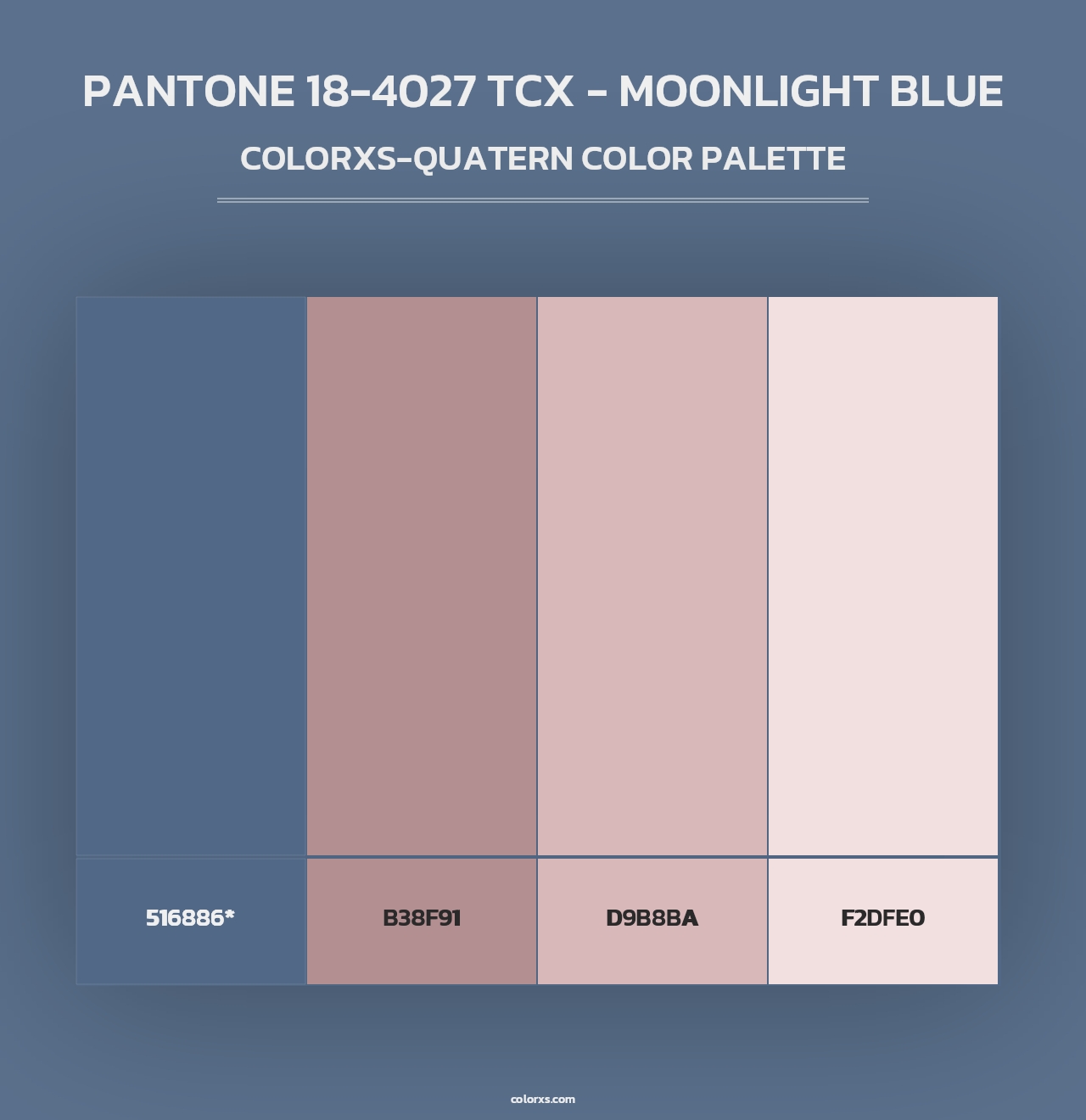 PANTONE 18-4027 TCX - Moonlight Blue - Colorxs Quad Palette