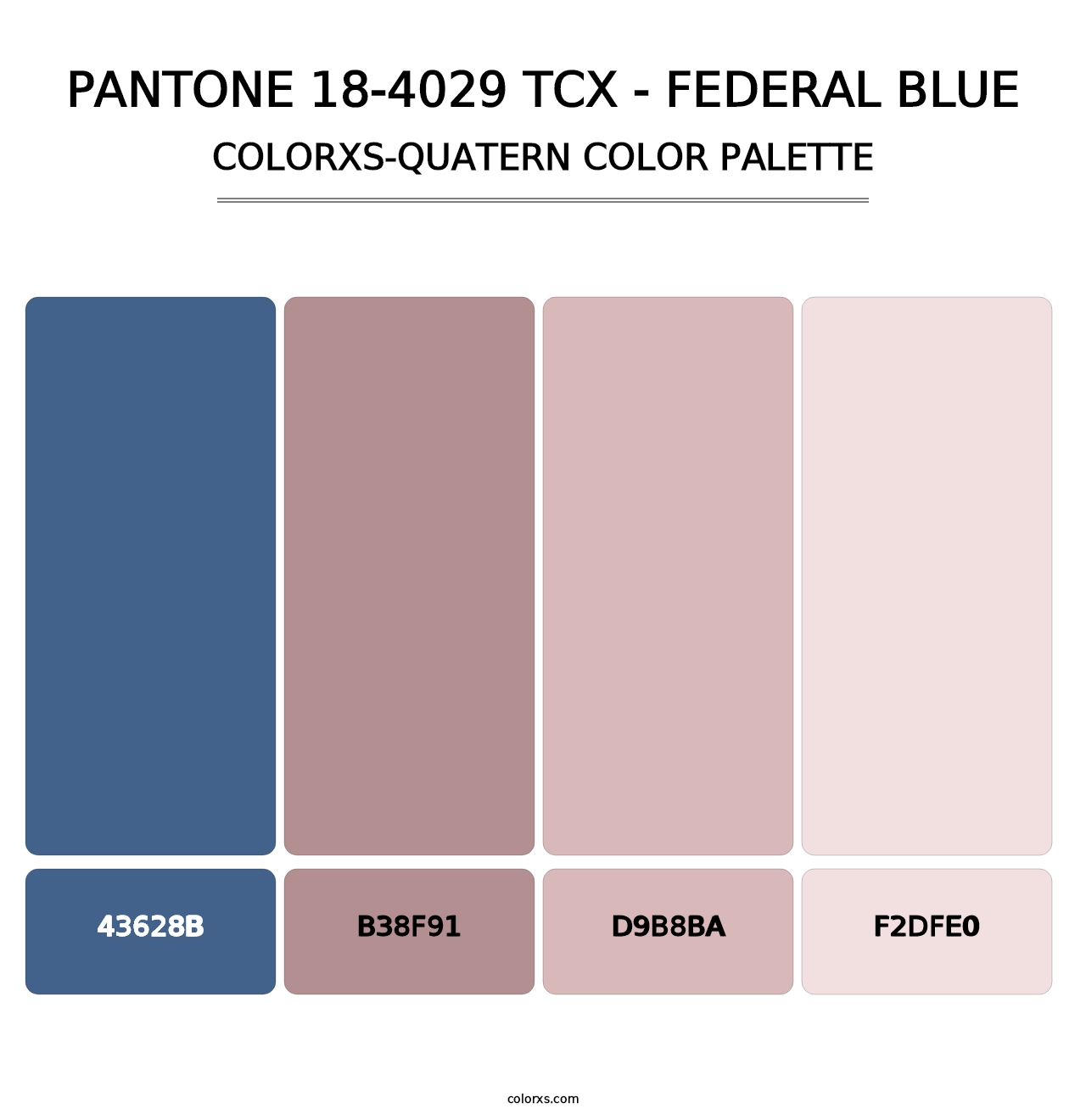 PANTONE 18-4029 TCX - Federal Blue - Colorxs Quatern Palette