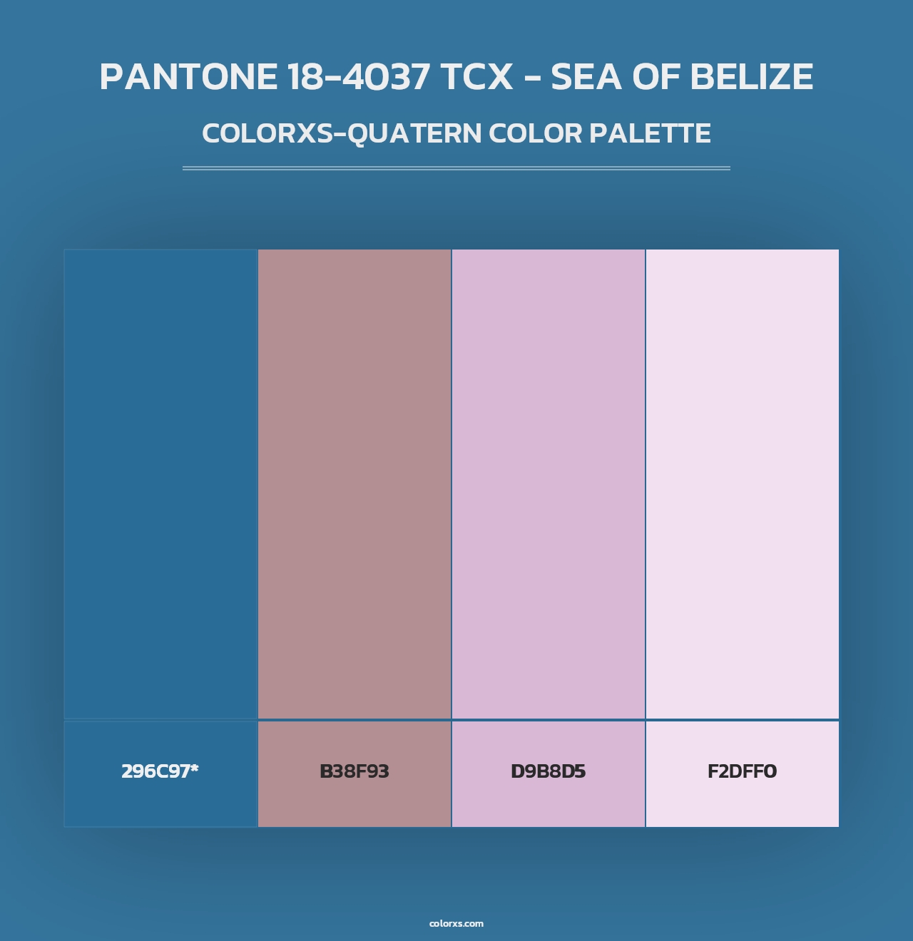 PANTONE 18-4037 TCX - Sea of Belize - Colorxs Quad Palette