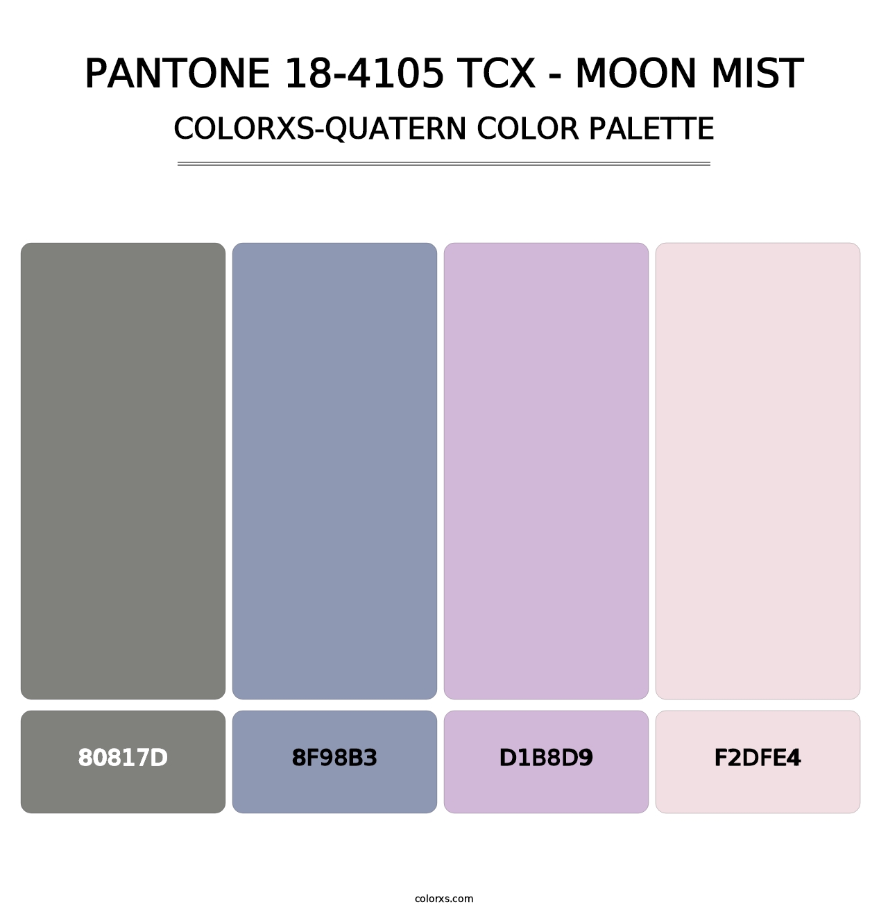 PANTONE 18-4105 TCX - Moon Mist - Colorxs Quatern Palette