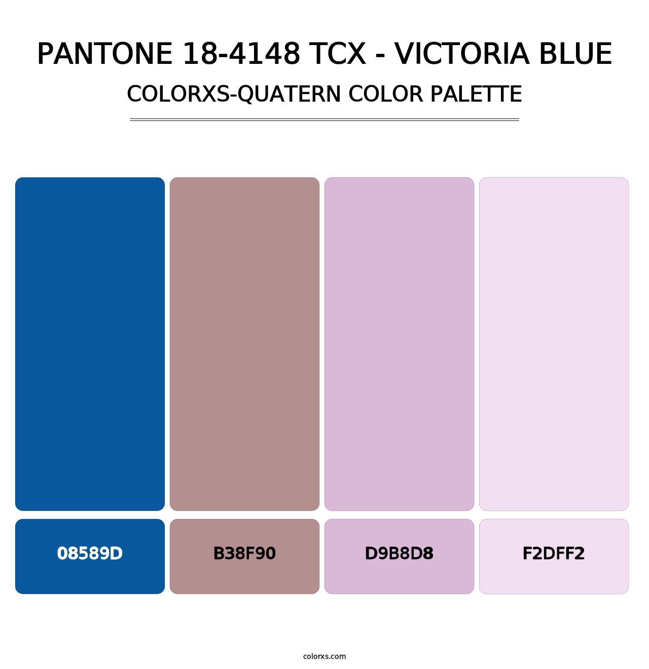 PANTONE 18-4148 TCX - Victoria Blue - Colorxs Quatern Palette