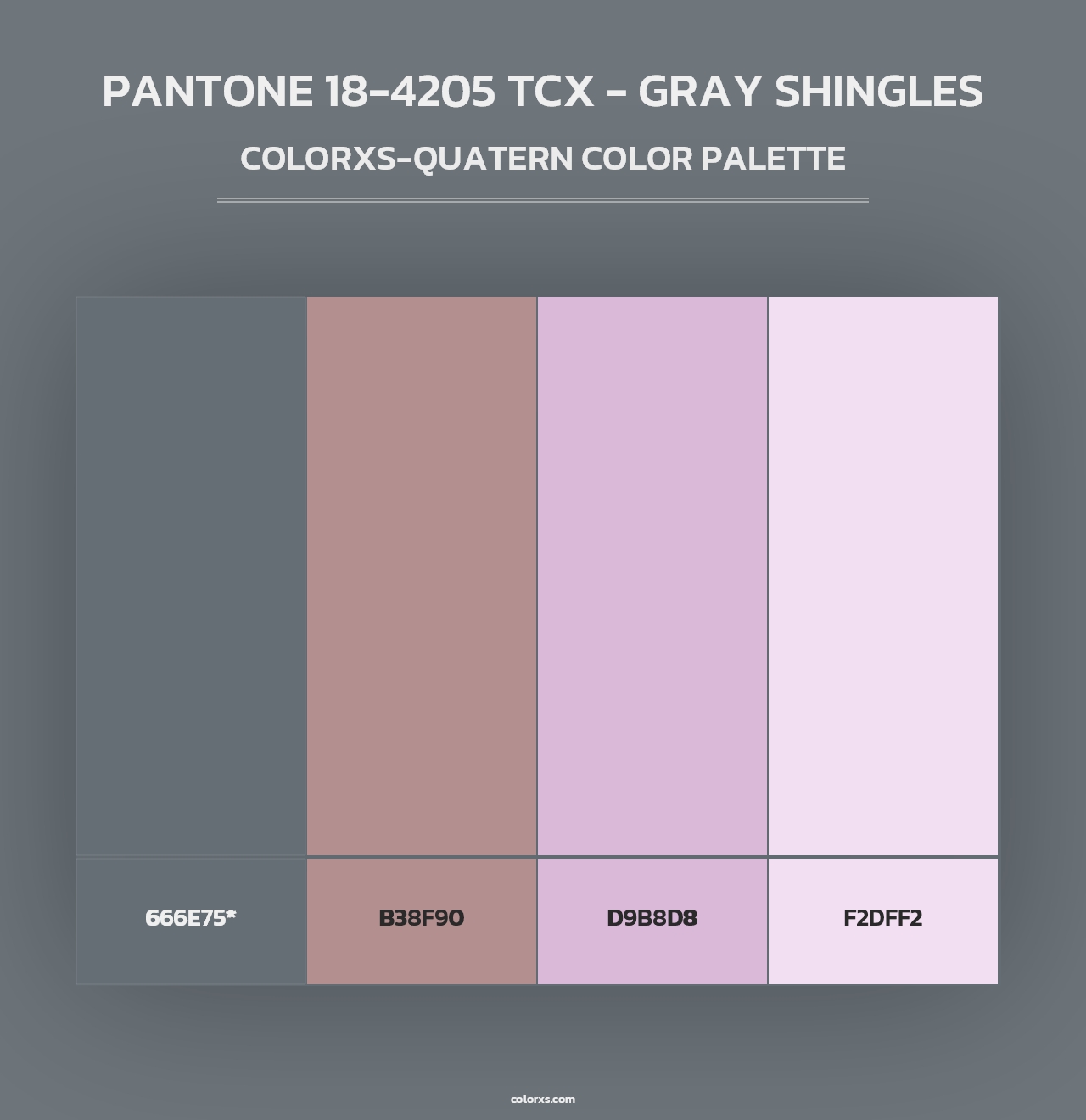 PANTONE 18-4205 TCX - Gray Shingles - Colorxs Quad Palette