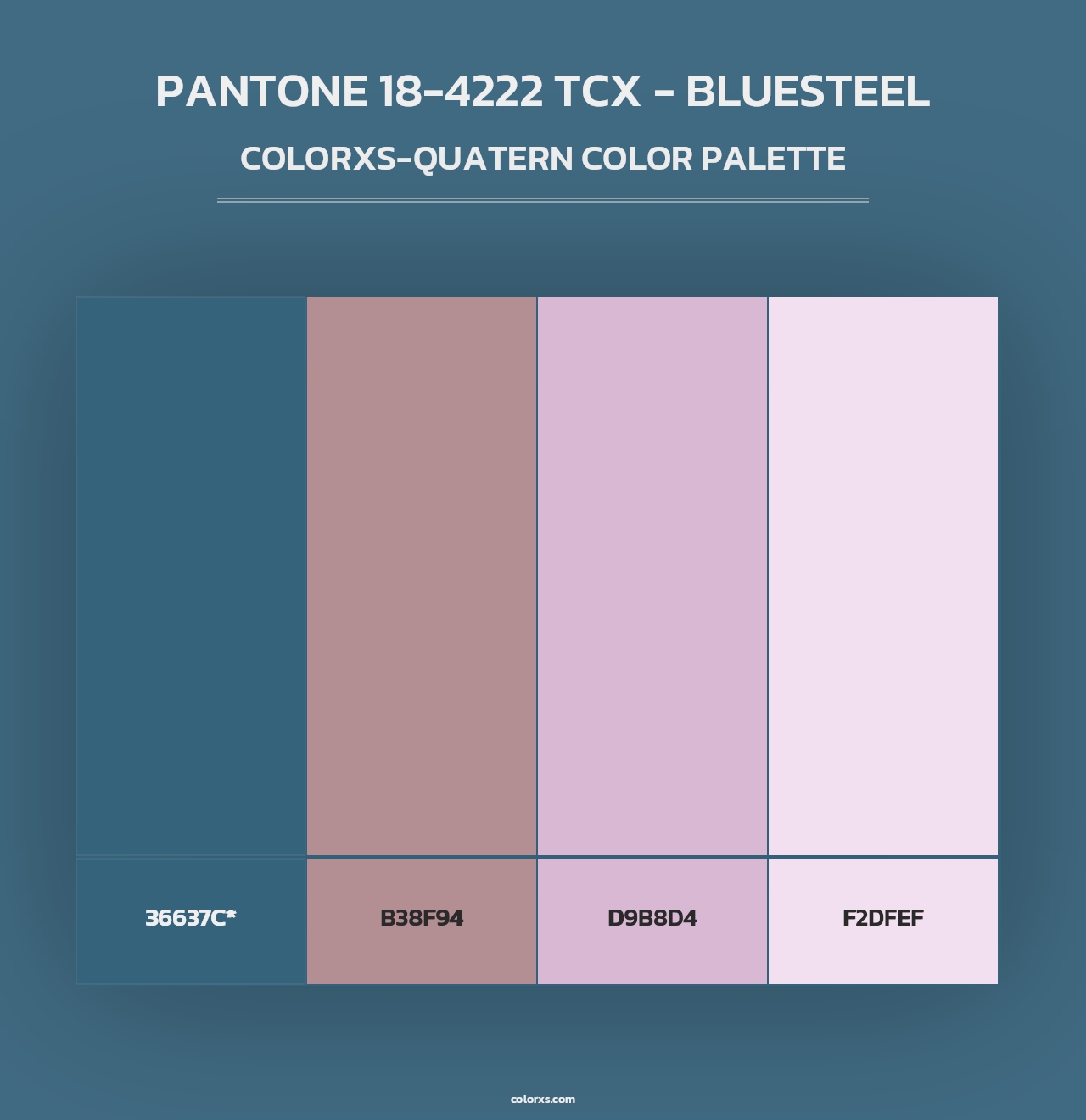 PANTONE 18-4222 TCX - Bluesteel - Colorxs Quad Palette