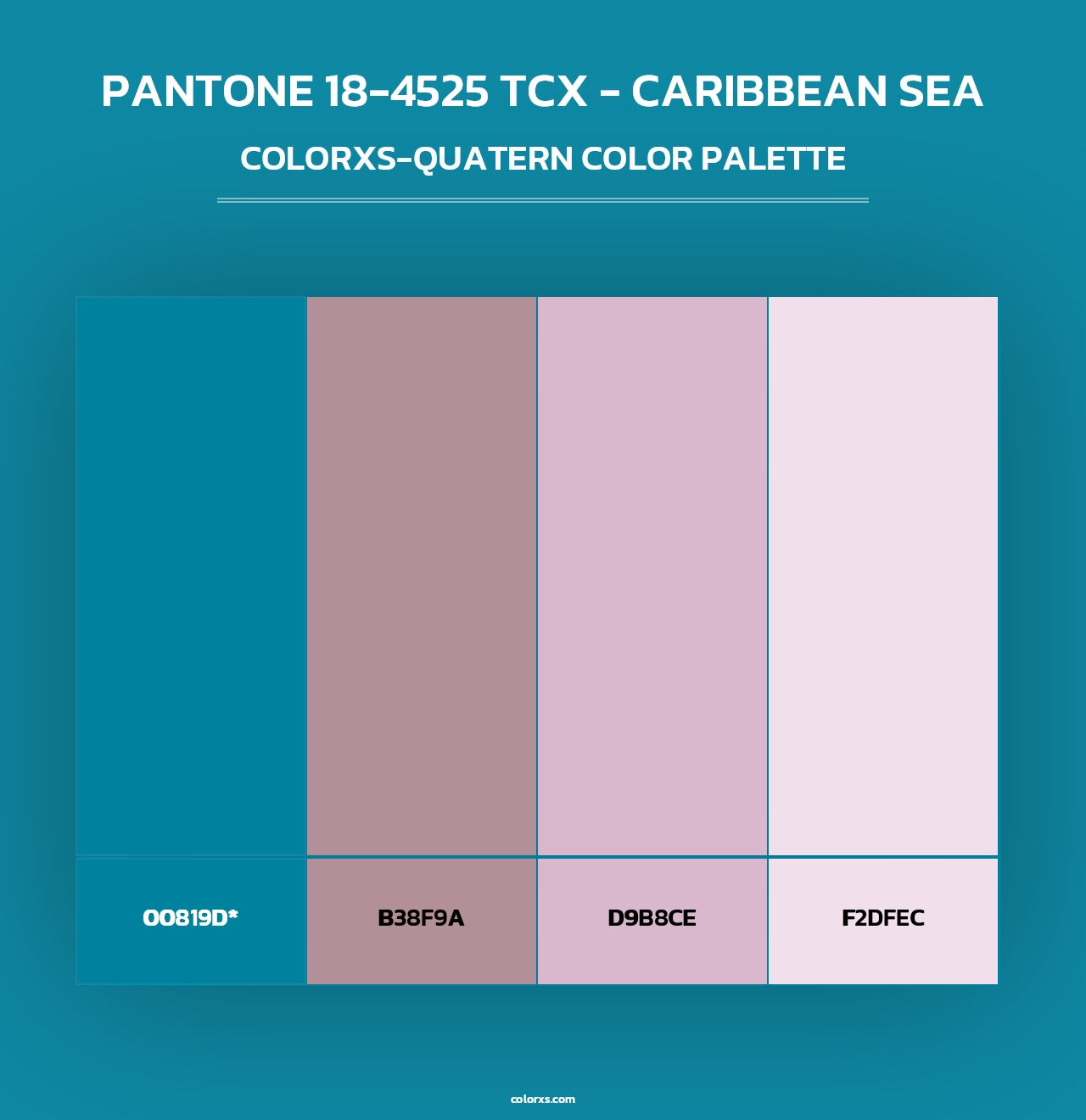 PANTONE 18-4525 TCX - Caribbean Sea - Colorxs Quad Palette