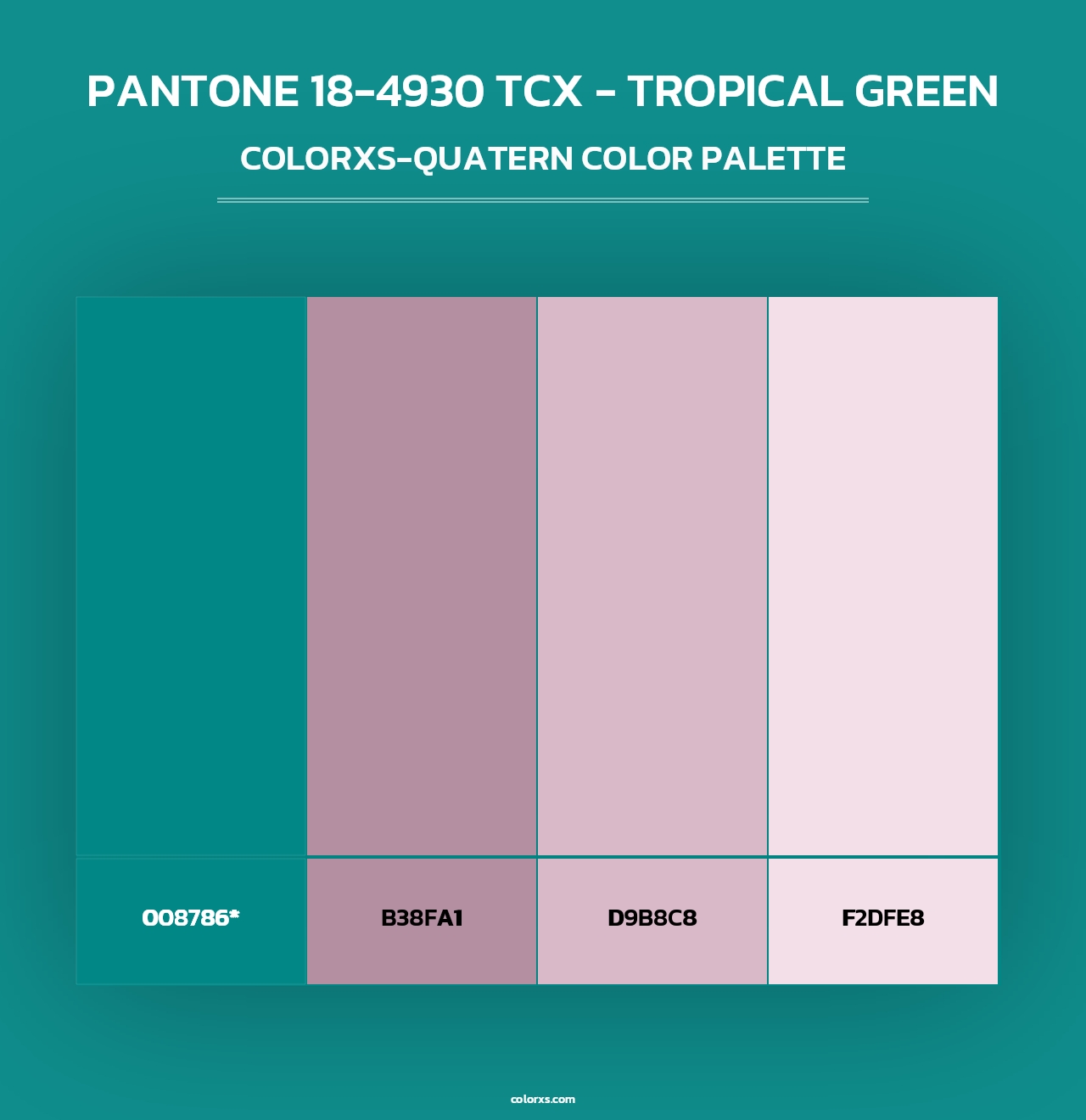 PANTONE 18-4930 TCX - Tropical Green - Colorxs Quad Palette