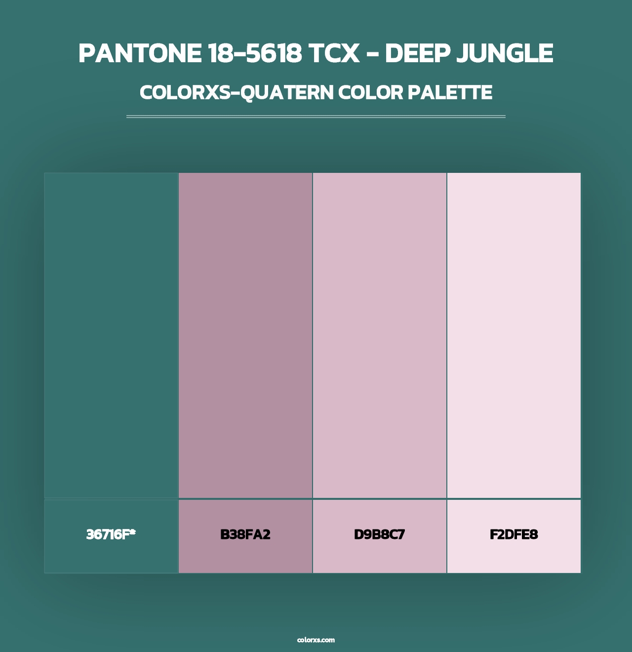 PANTONE 18-5618 TCX - Deep Jungle - Colorxs Quad Palette