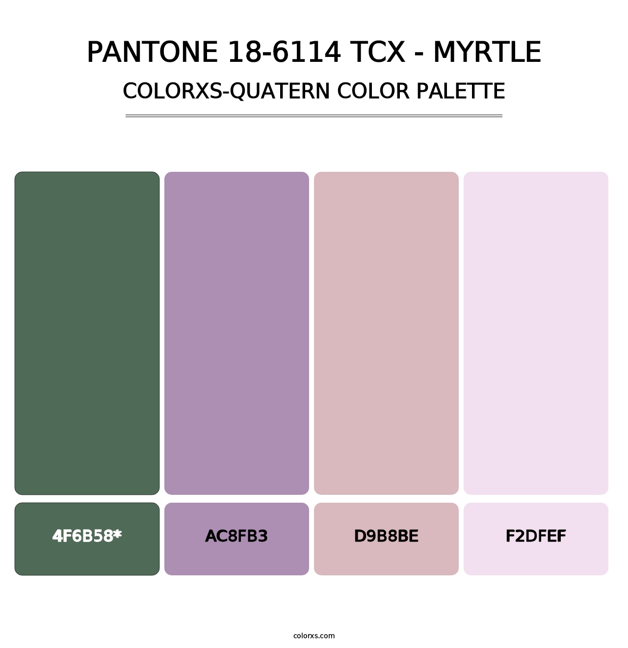 PANTONE 18-6114 TCX - Myrtle - Colorxs Quatern Palette