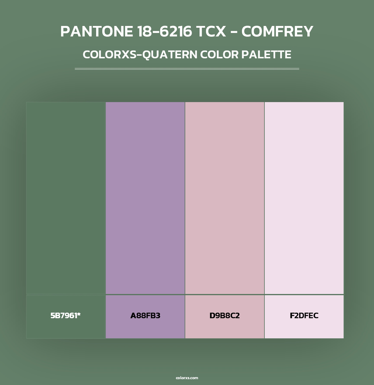 PANTONE 18-6216 TCX - Comfrey - Colorxs Quad Palette