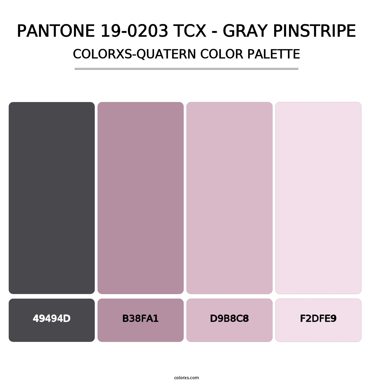 PANTONE 19-0203 TCX - Gray Pinstripe - Colorxs Quatern Palette