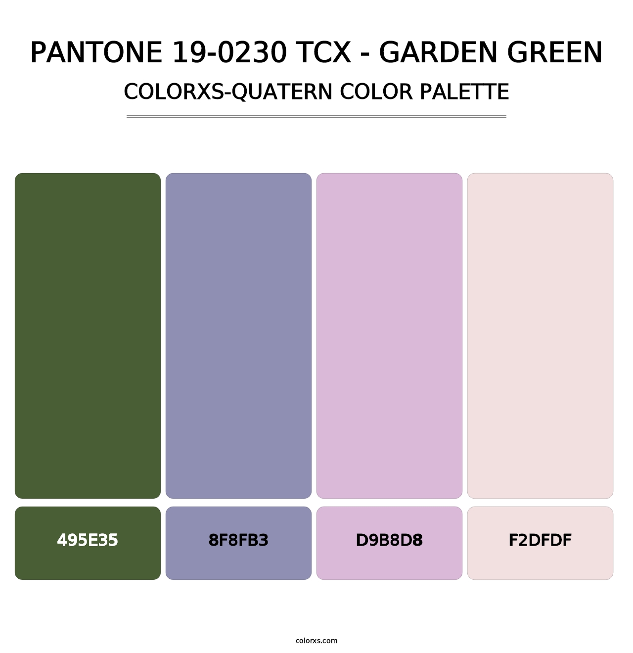PANTONE 19-0230 TCX - Garden Green - Colorxs Quatern Palette