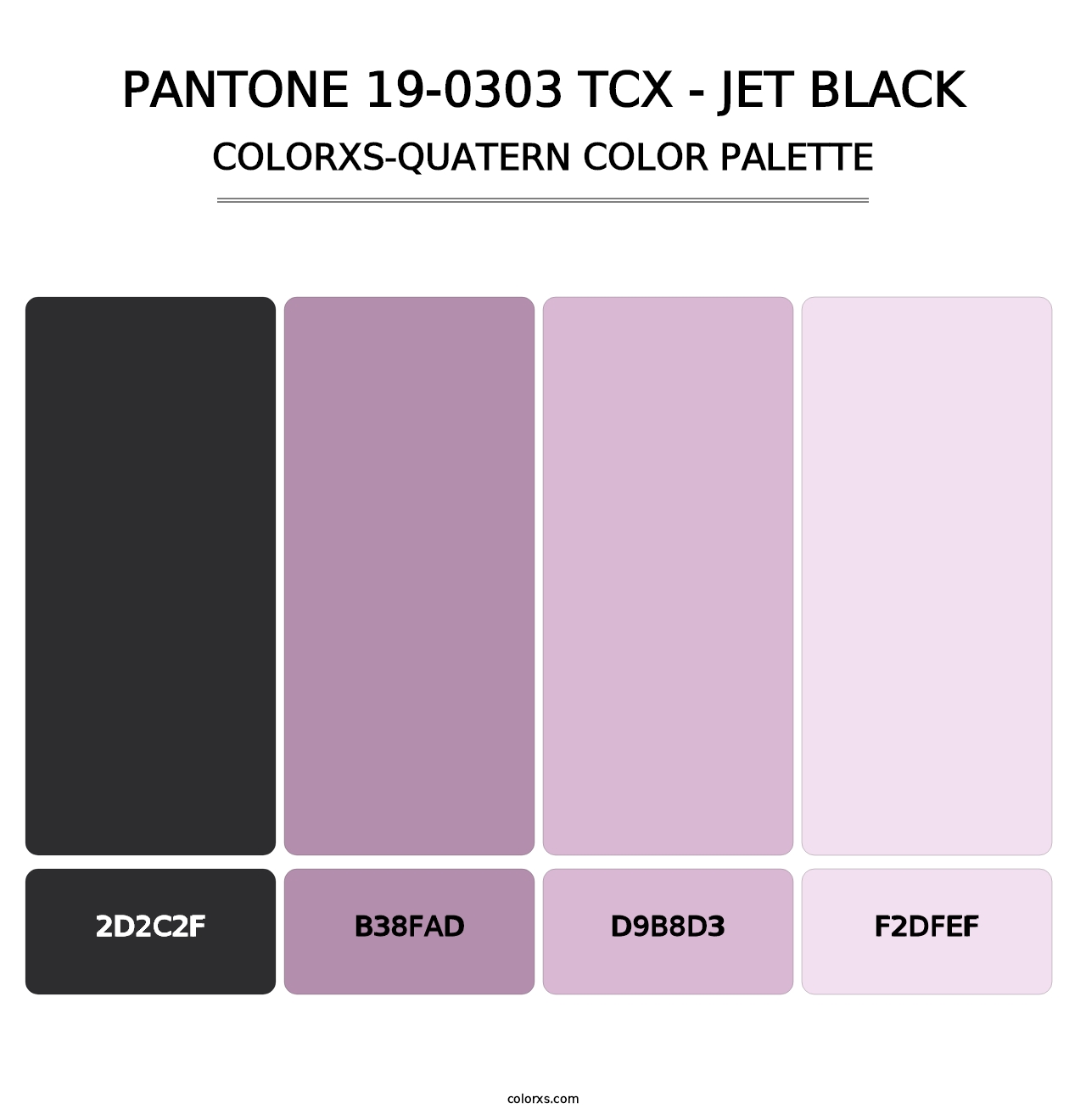 PANTONE 19-0303 TCX - Jet Black - Colorxs Quatern Palette
