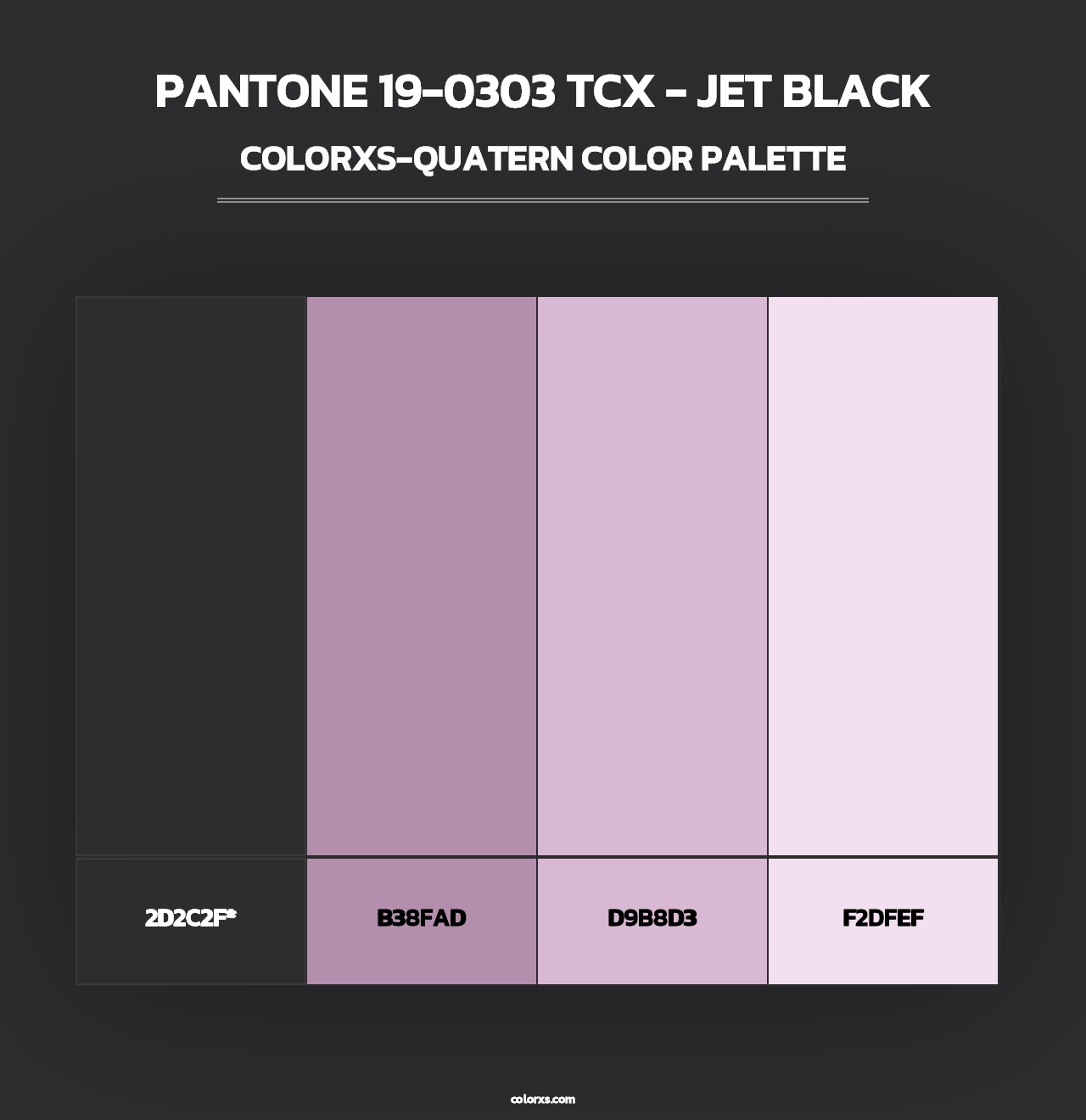 PANTONE 19-0303 TCX - Jet Black - Colorxs Quatern Palette