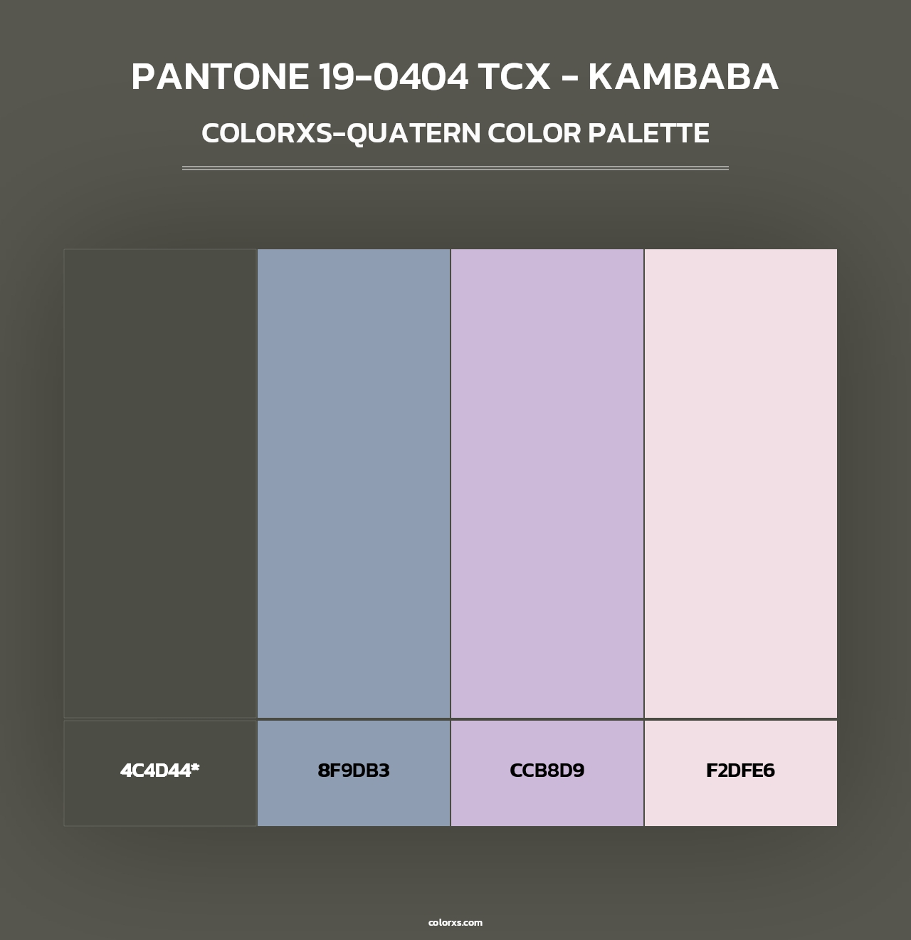 PANTONE 19-0404 TCX - Kambaba - Colorxs Quad Palette