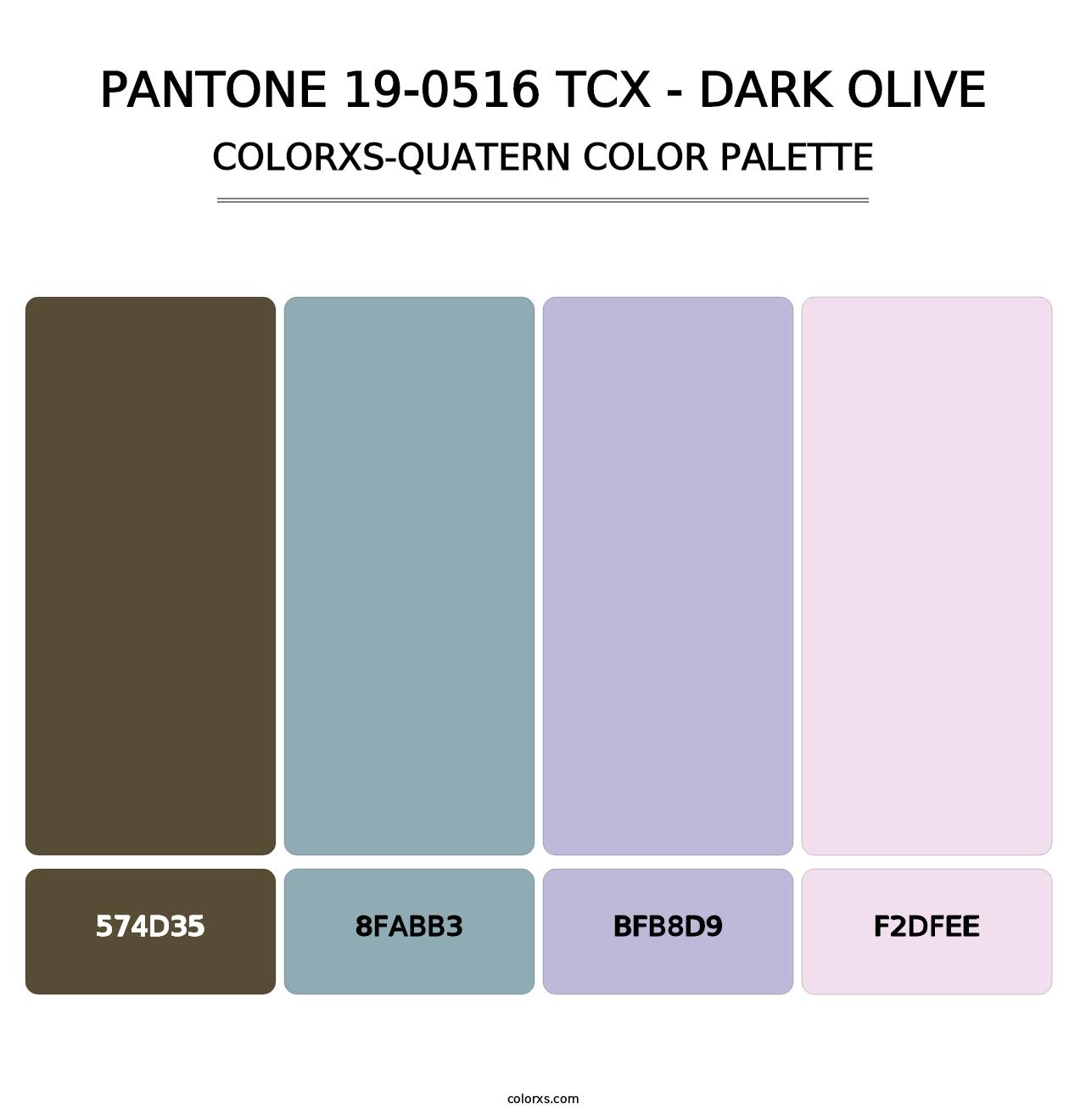 PANTONE 19-0516 TCX - Dark Olive - Colorxs Quatern Palette