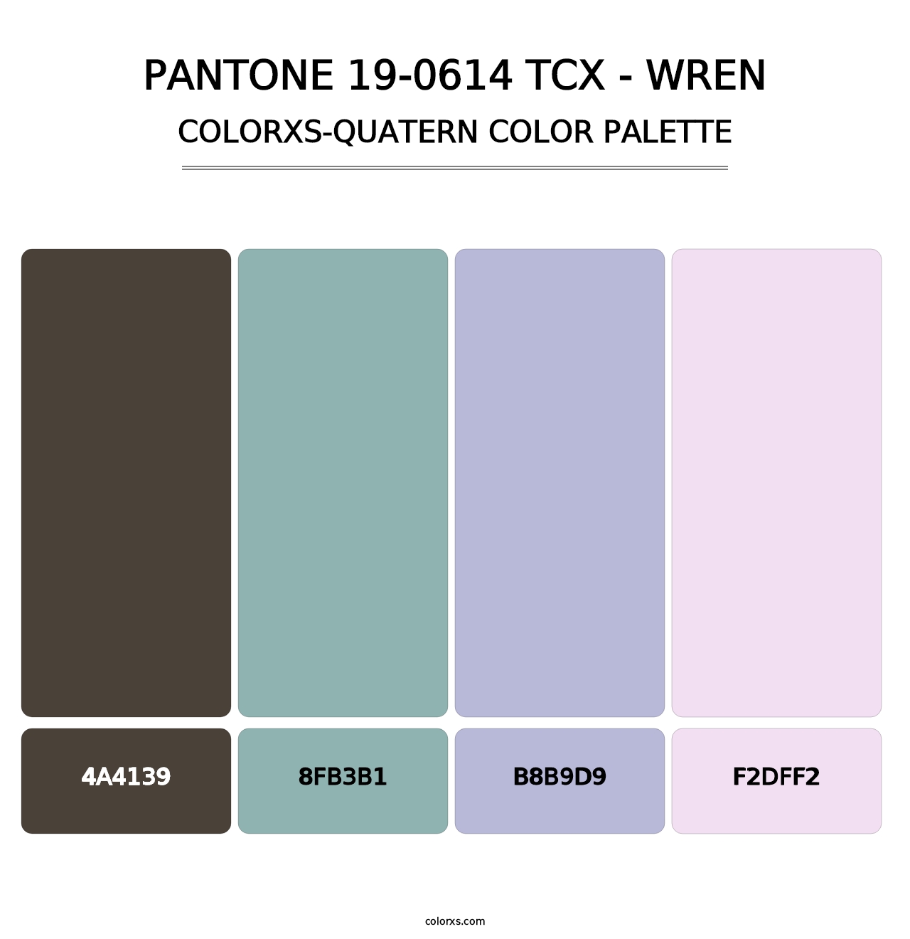 PANTONE 19-0614 TCX - Wren - Colorxs Quatern Palette