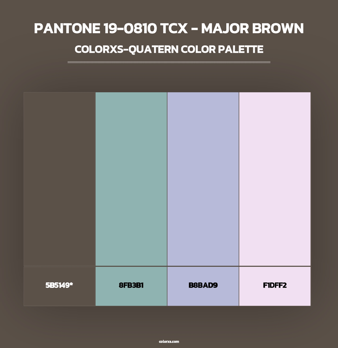 PANTONE 19-0810 TCX - Major Brown - Colorxs Quad Palette