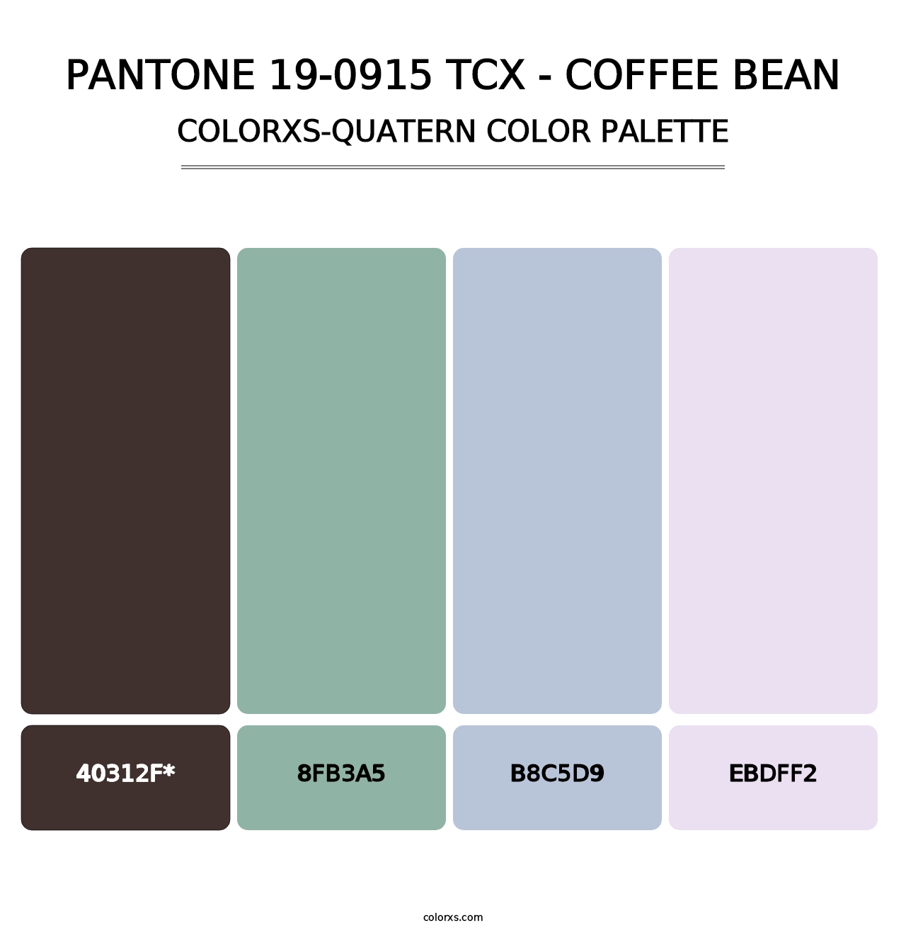 PANTONE 19-0915 TCX - Coffee Bean - Colorxs Quatern Palette