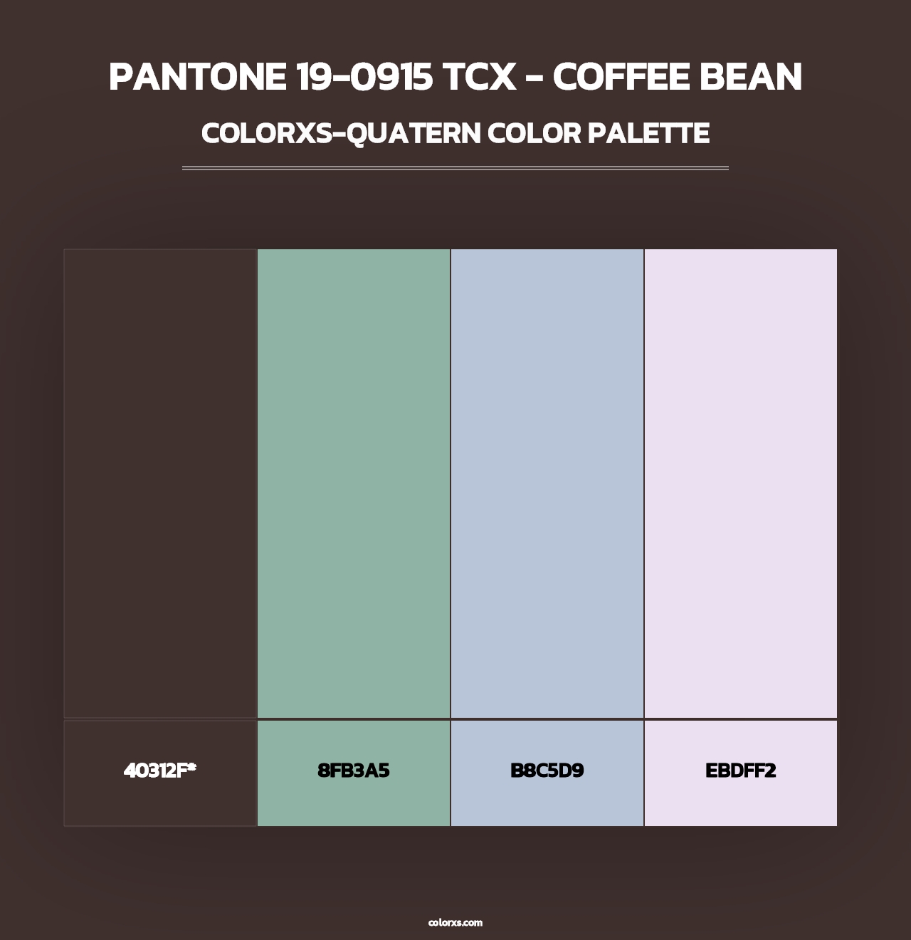 PANTONE 19-0915 TCX - Coffee Bean - Colorxs Quatern Palette