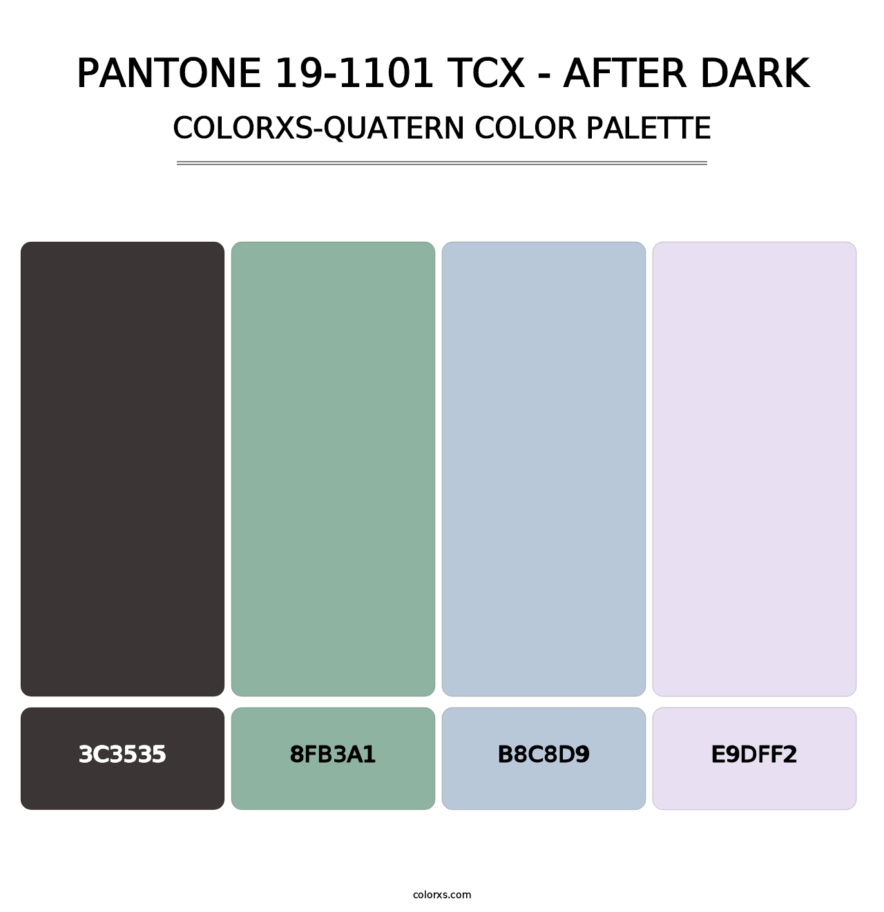 PANTONE 19-1101 TCX - After Dark - Colorxs Quatern Palette
