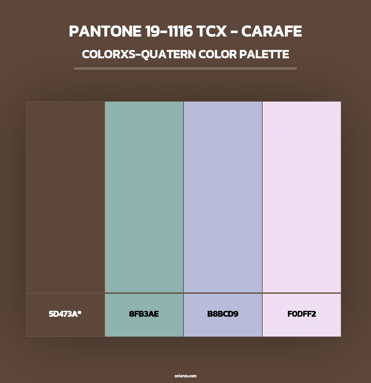 PANTONE 19-1116 TCX - Carafe - Colorxs Quad Palette