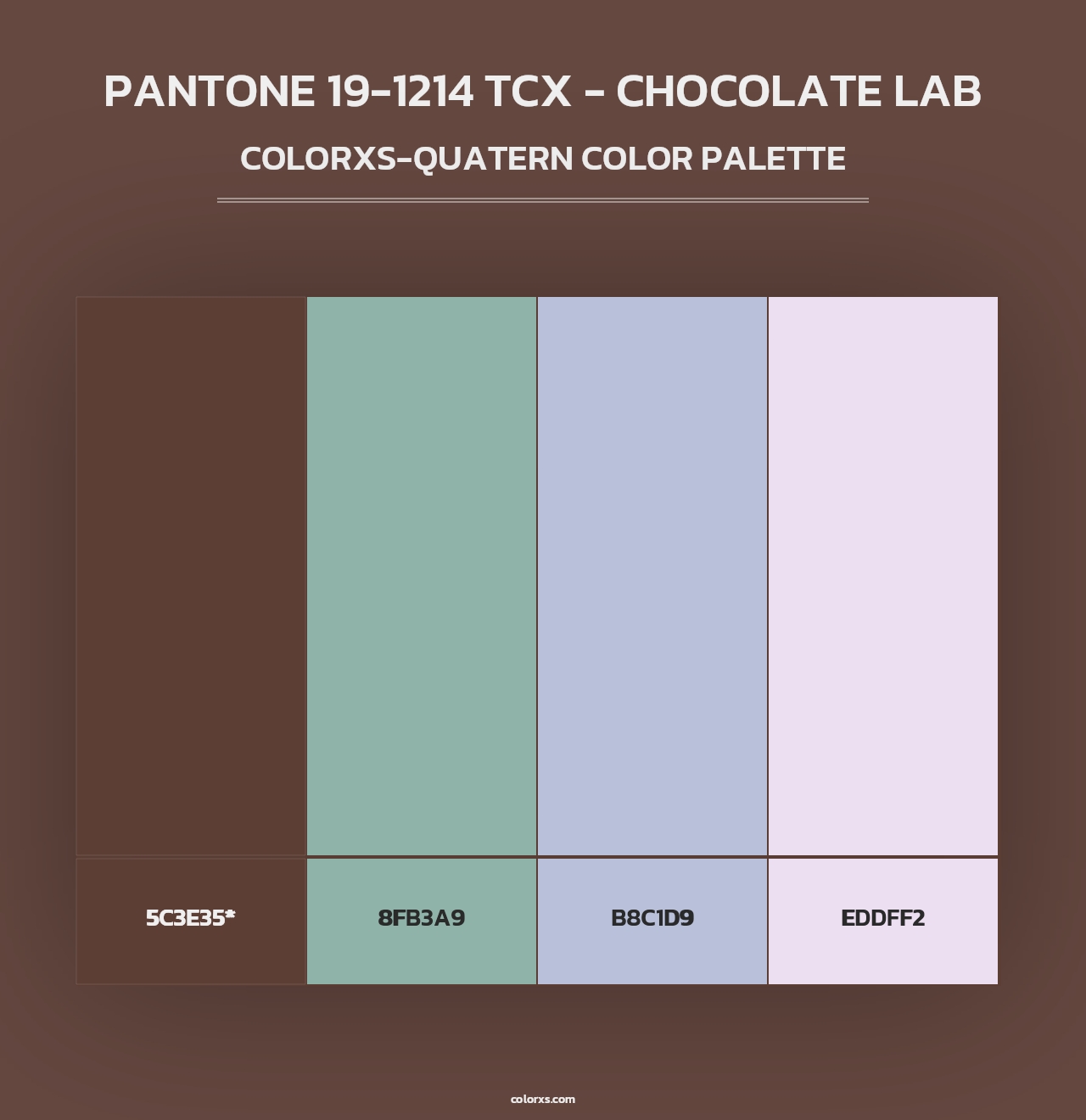 PANTONE 19-1214 TCX - Chocolate Lab - Colorxs Quad Palette