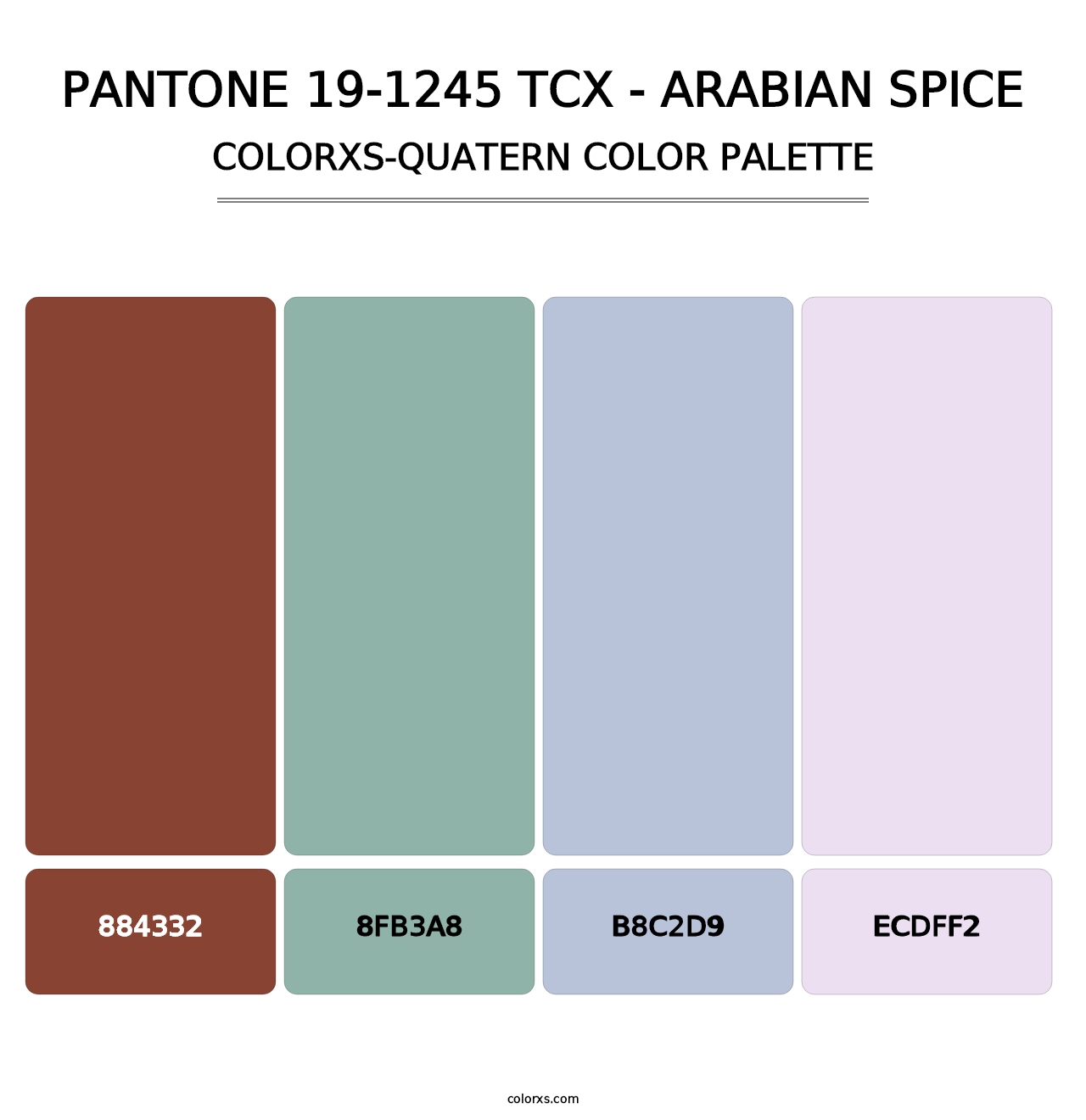 PANTONE 19-1245 TCX - Arabian Spice - Colorxs Quatern Palette