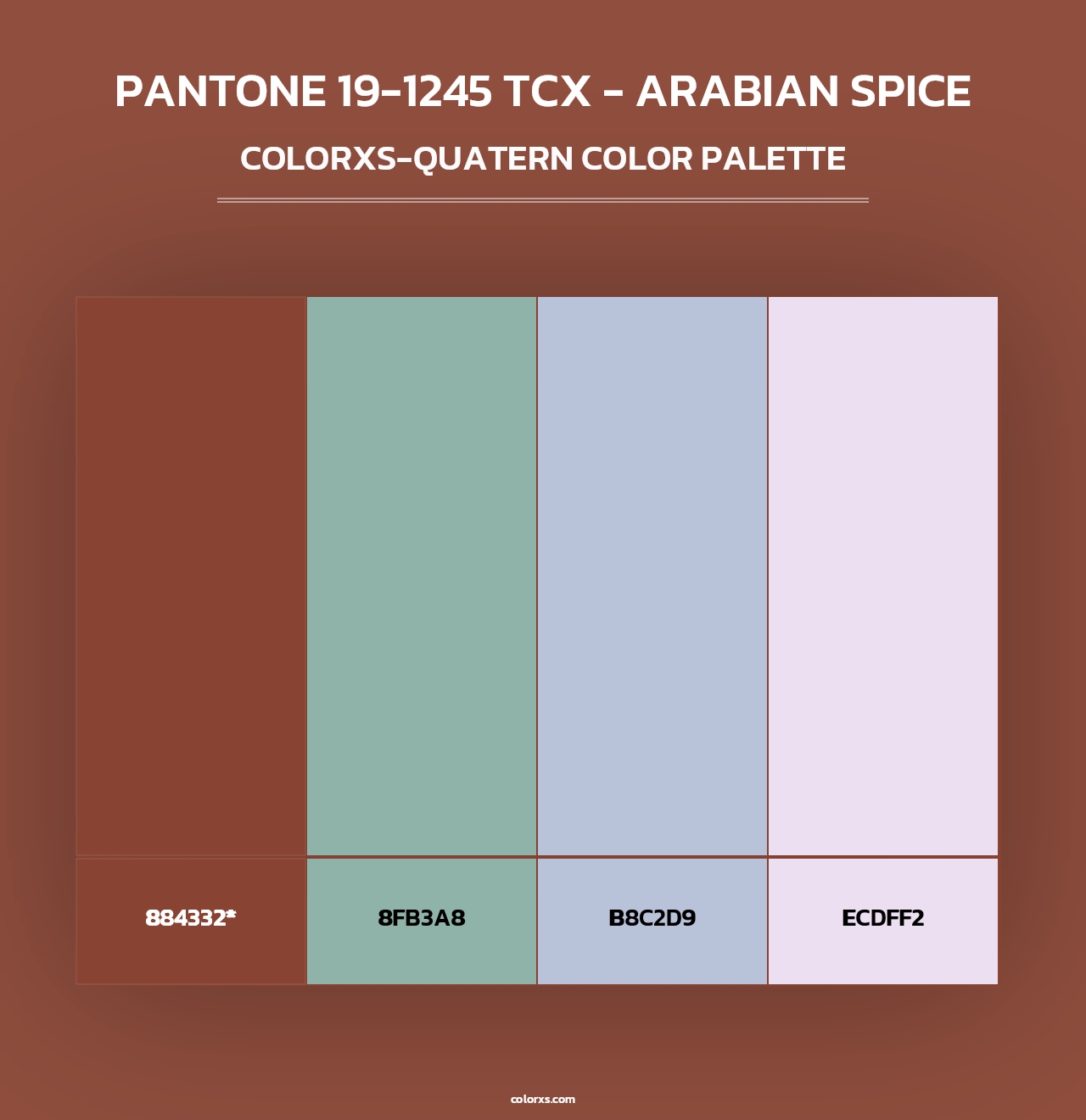 PANTONE 19-1245 TCX - Arabian Spice - Colorxs Quad Palette