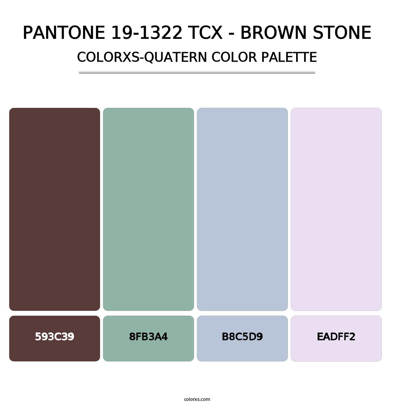 PANTONE 19-1322 TCX - Brown Stone - Colorxs Quatern Palette