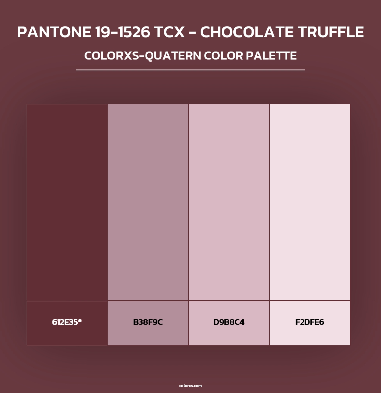 PANTONE 19-1526 TCX - Chocolate Truffle - Colorxs Quad Palette