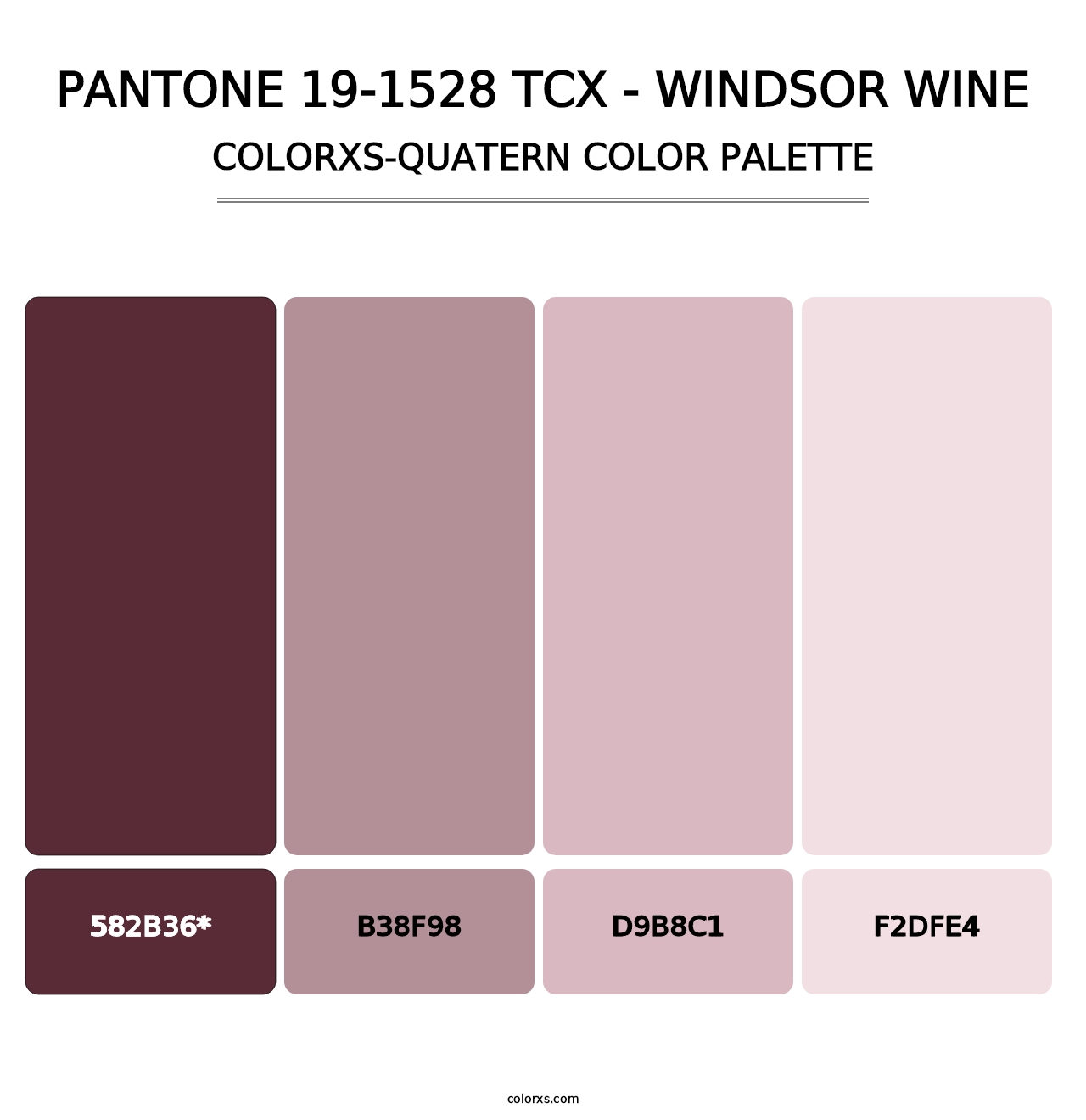PANTONE 19-1528 TCX - Windsor Wine - Colorxs Quatern Palette