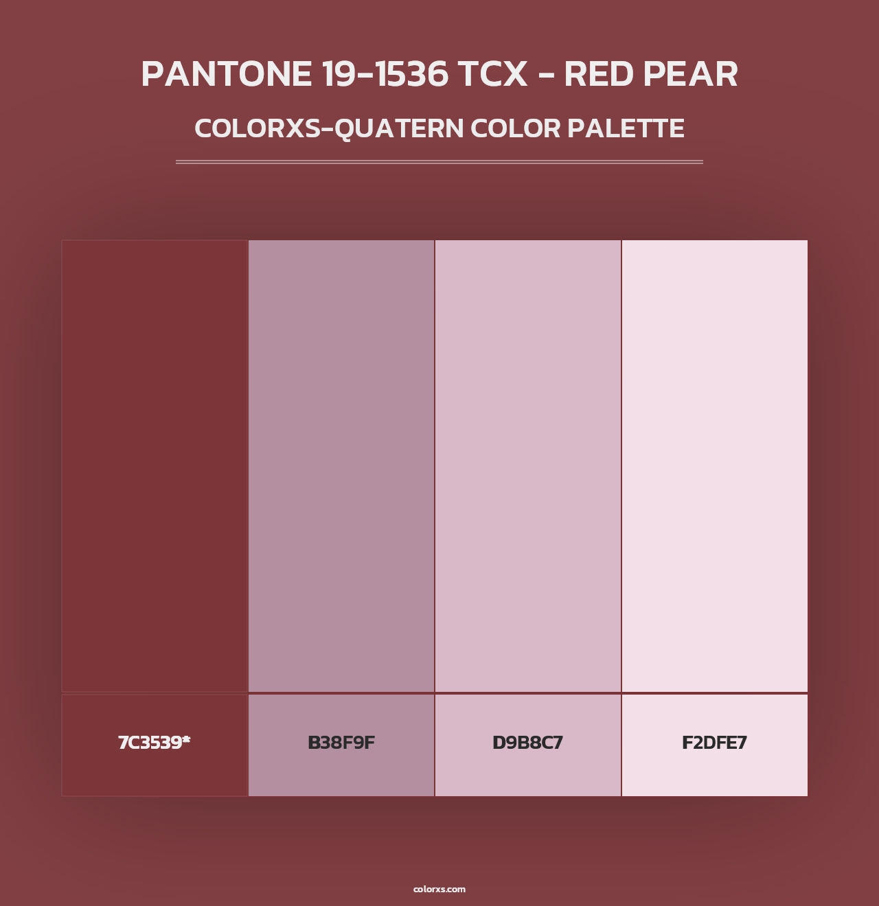 PANTONE 19-1536 TCX - Red Pear - Colorxs Quad Palette