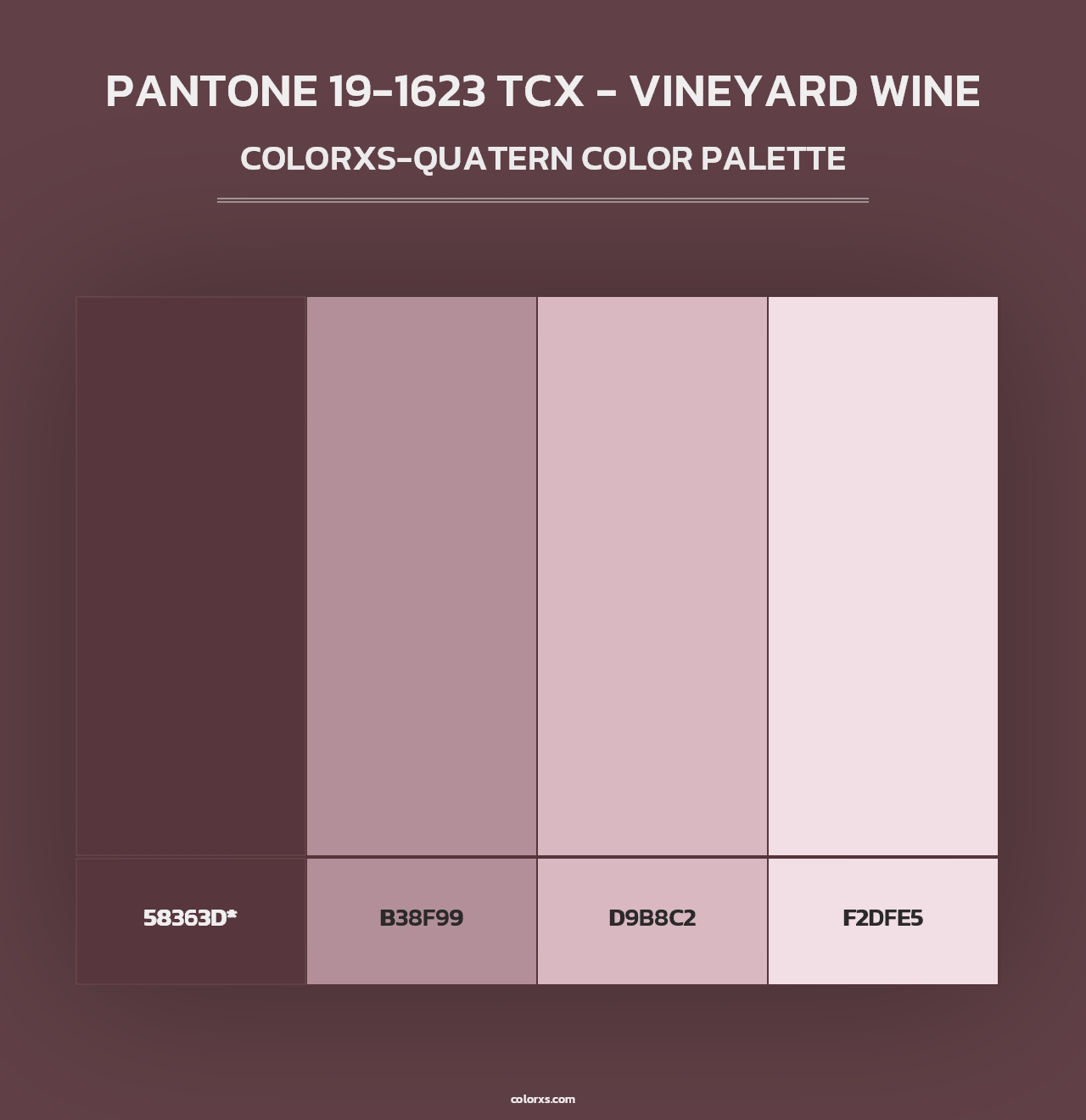 PANTONE 19-1623 TCX - Vineyard Wine - Colorxs Quad Palette
