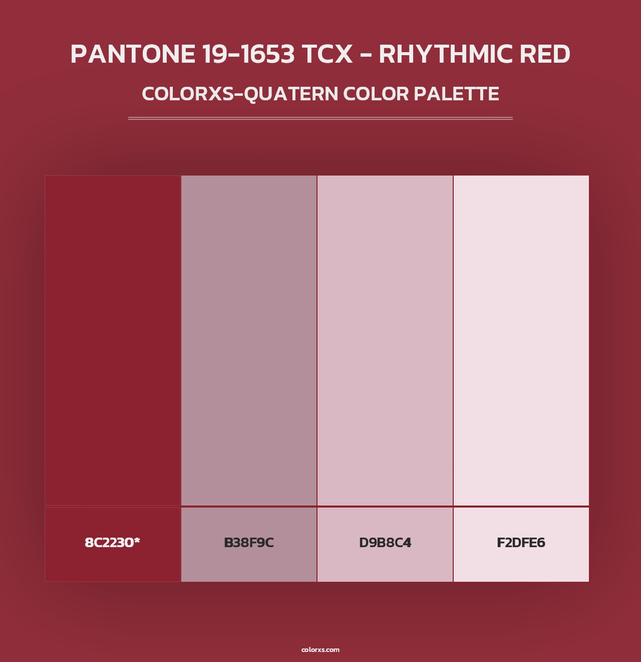 PANTONE 19-1653 TCX - Rhythmic Red - Colorxs Quad Palette