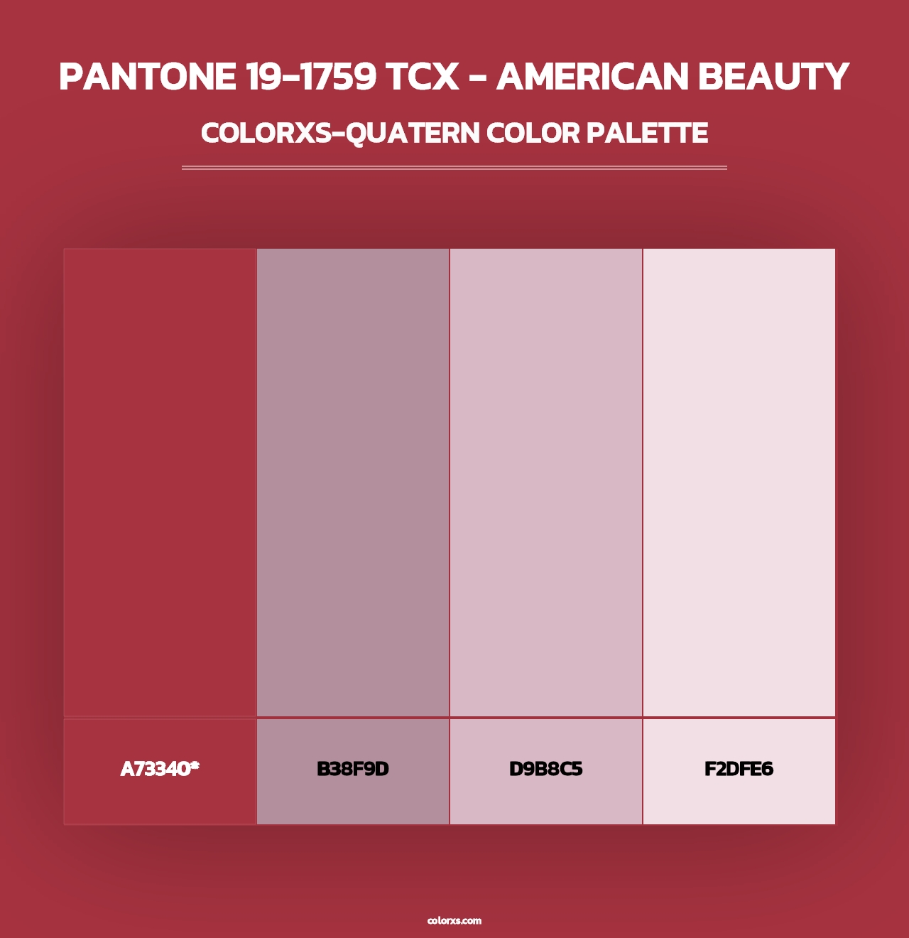 PANTONE 19-1759 TCX - American Beauty - Colorxs Quad Palette