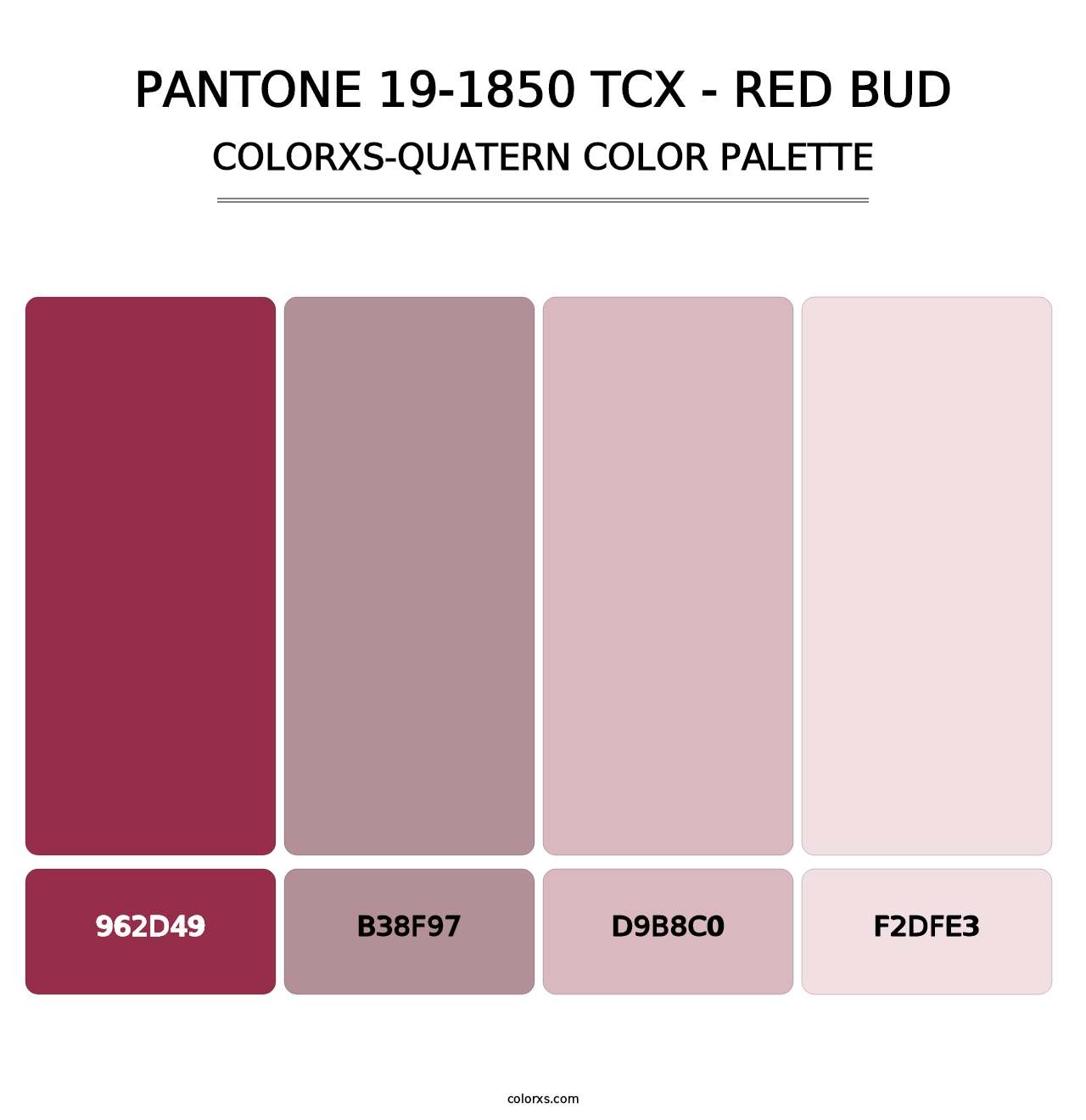 PANTONE 19-1850 TCX - Red Bud - Colorxs Quatern Palette