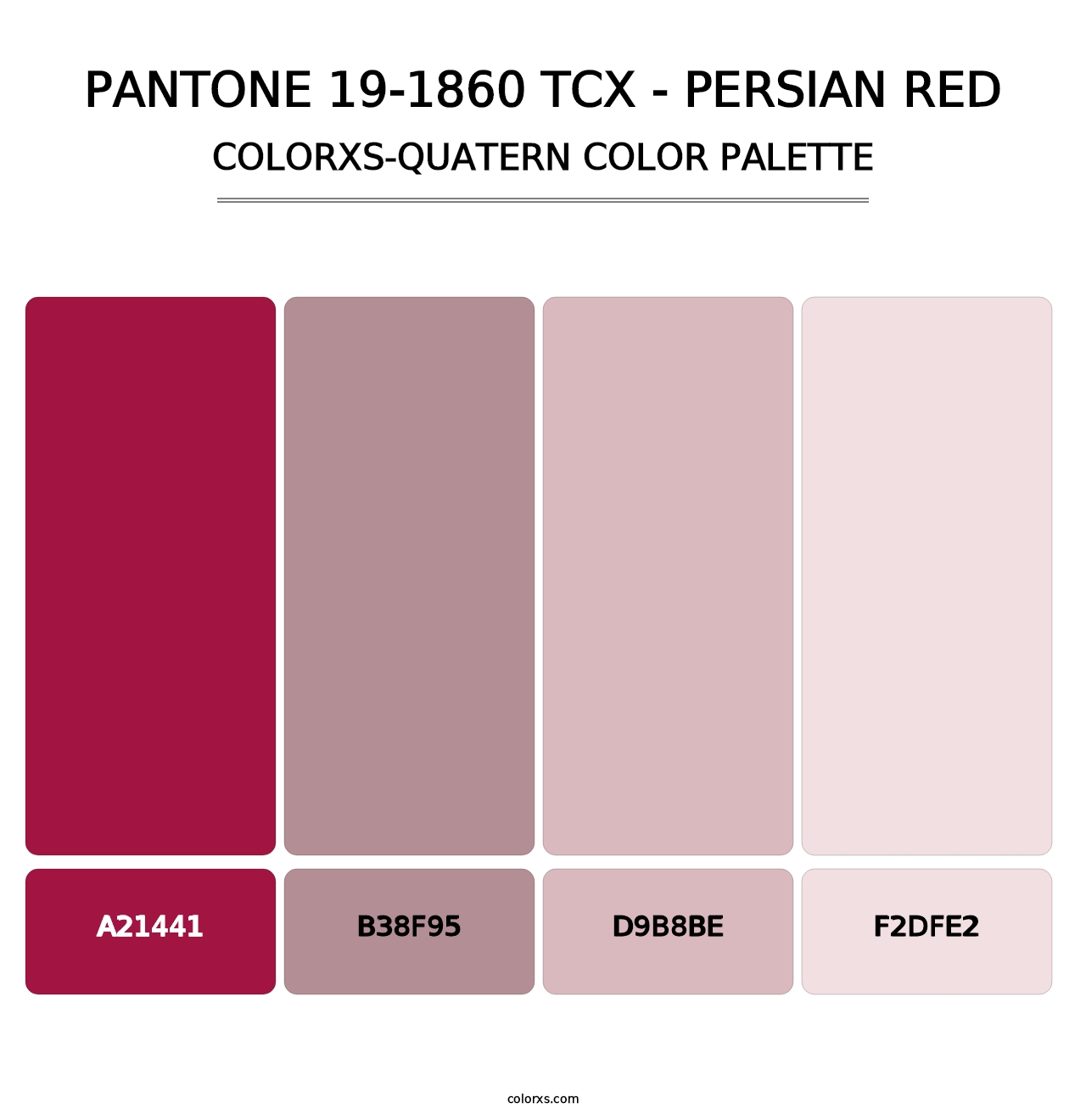 PANTONE 19-1860 TCX - Persian Red - Colorxs Quatern Palette