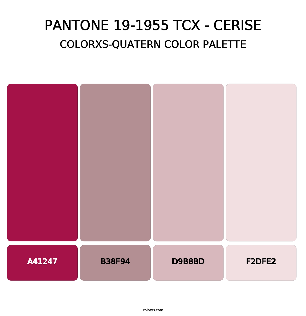 PANTONE 19-1955 TCX - Cerise - Colorxs Quatern Palette