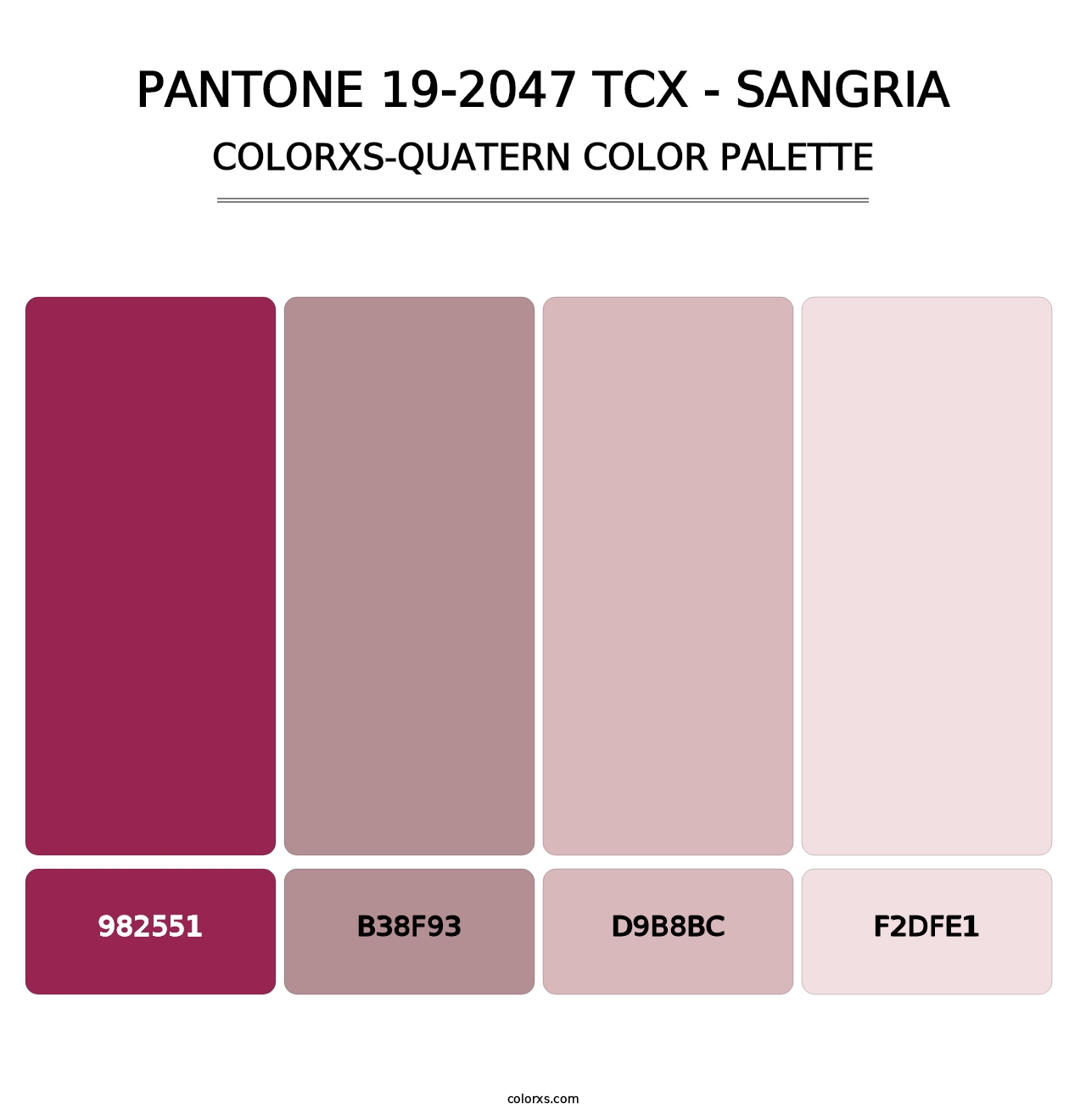 PANTONE 19-2047 TCX - Sangria - Colorxs Quatern Palette