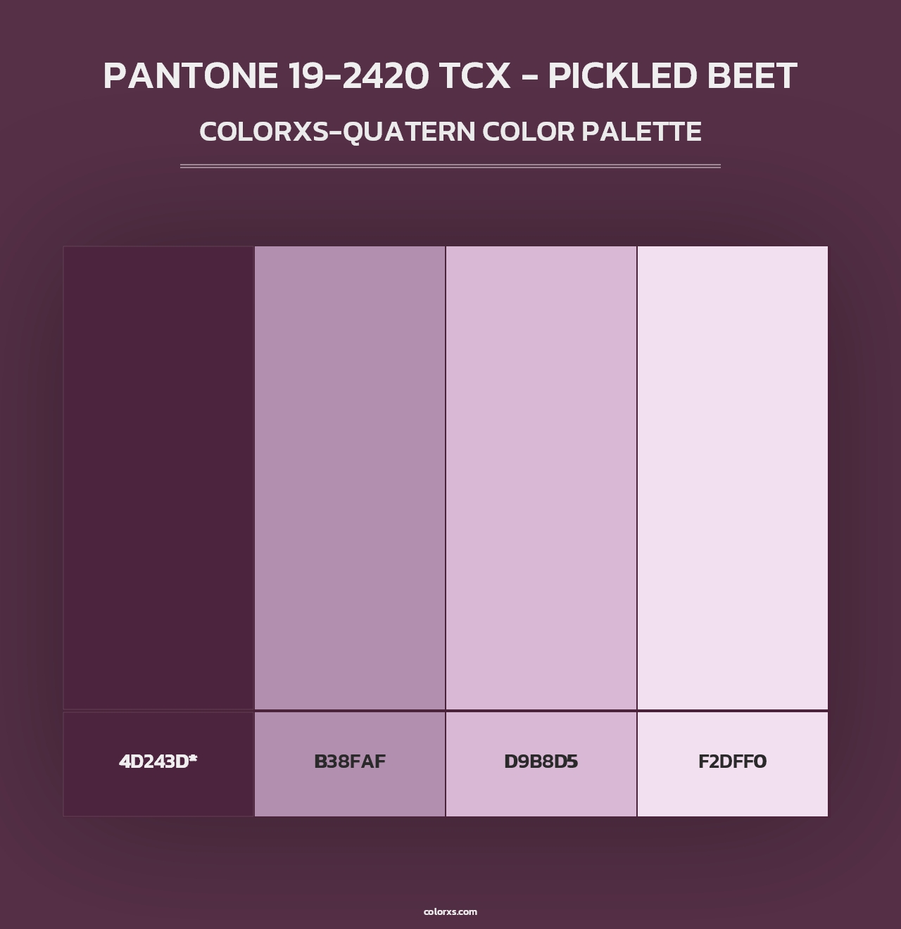 PANTONE 19-2420 TCX - Pickled Beet - Colorxs Quad Palette