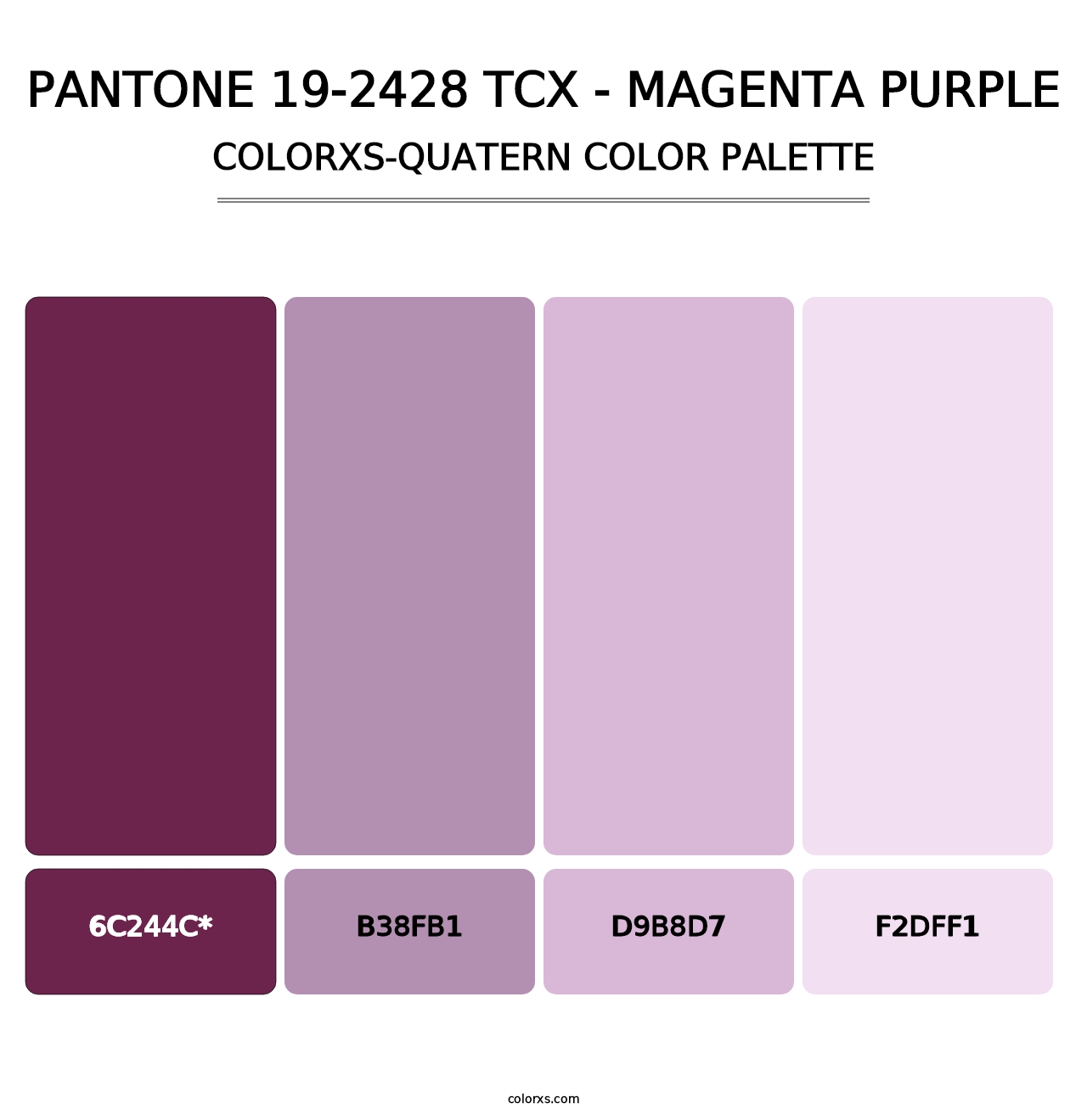 PANTONE 19-2428 TCX - Magenta Purple - Colorxs Quatern Palette